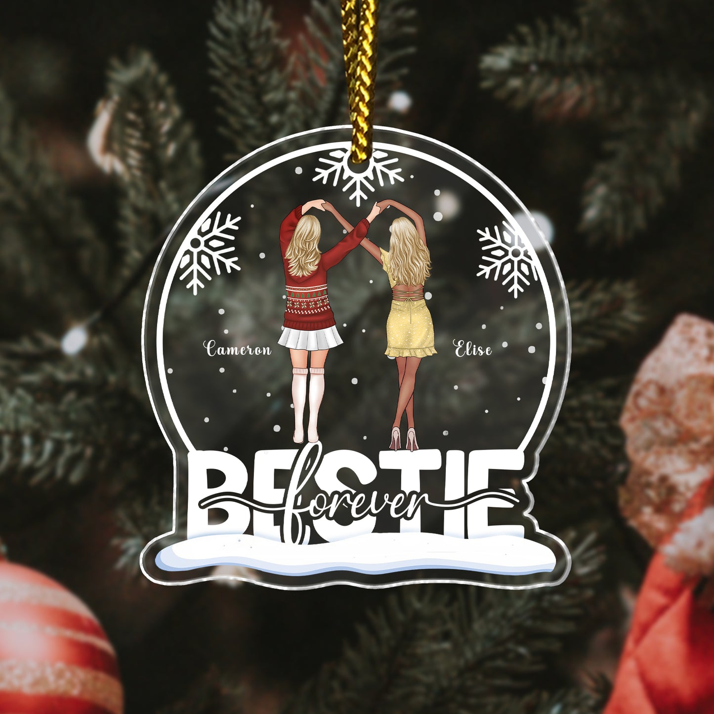 Besties - Besties Forever - Personalized Shaped Acrylic Ornament