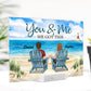 Couple - Back View Couple Sitting Beach Landscape - Personalized Acrylic Plaque
