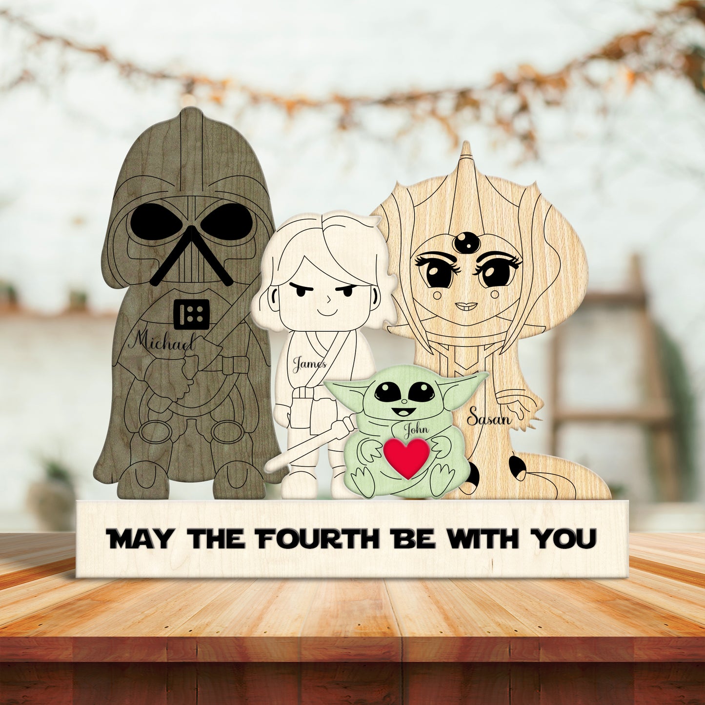 I Love You To The Death Star And Back - Personalized Wooden Puzzle - Gift For Star Wars Fan