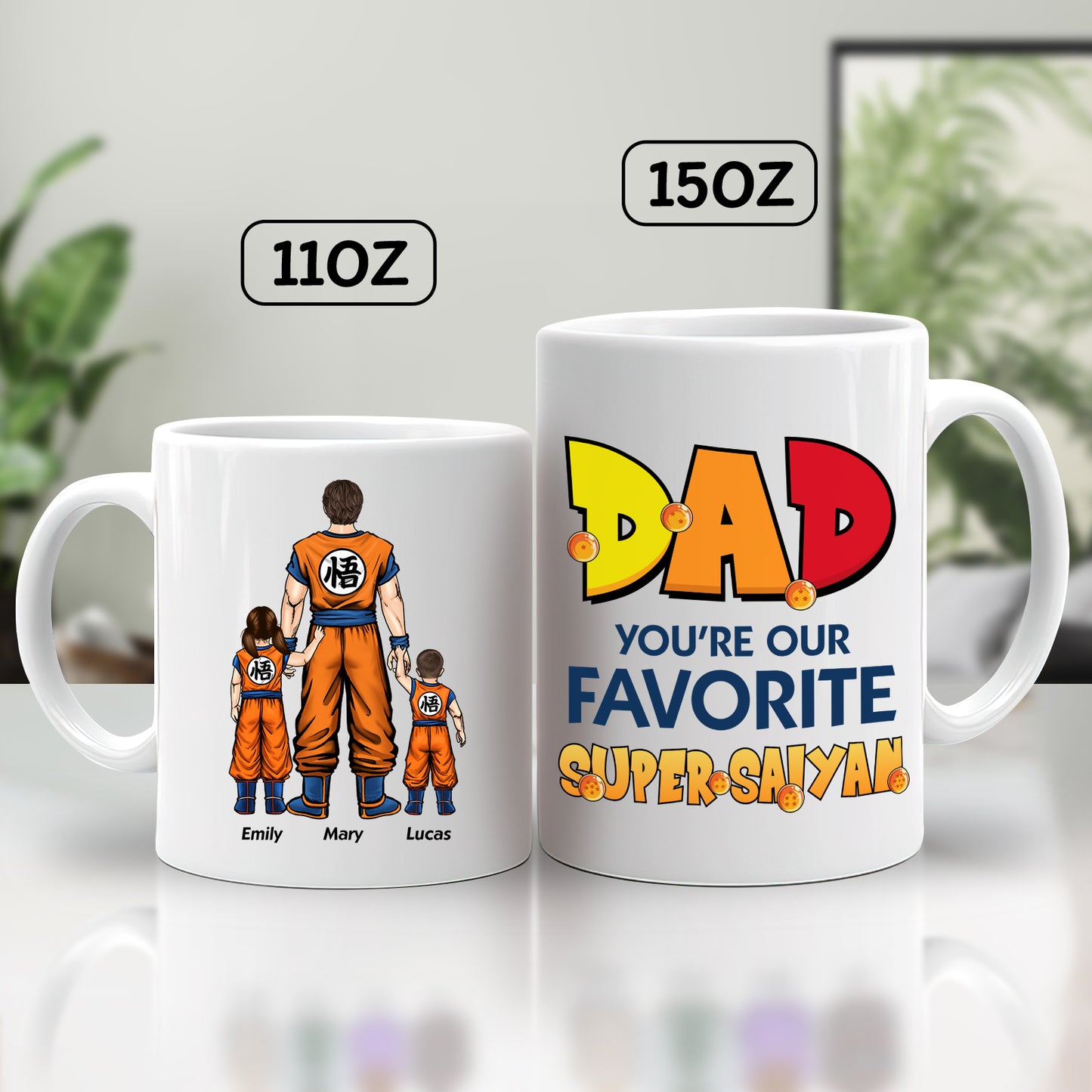 Father - Dad You're Our Favorite Super Saiyan - Personalized Mug