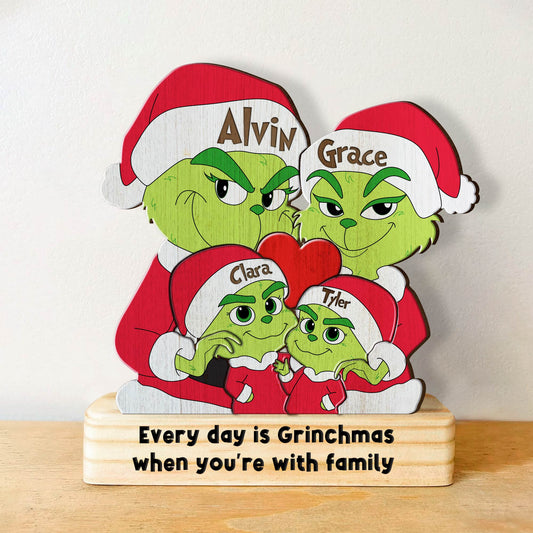 Family - Grinch Family - Personalized Wooden Puzzle