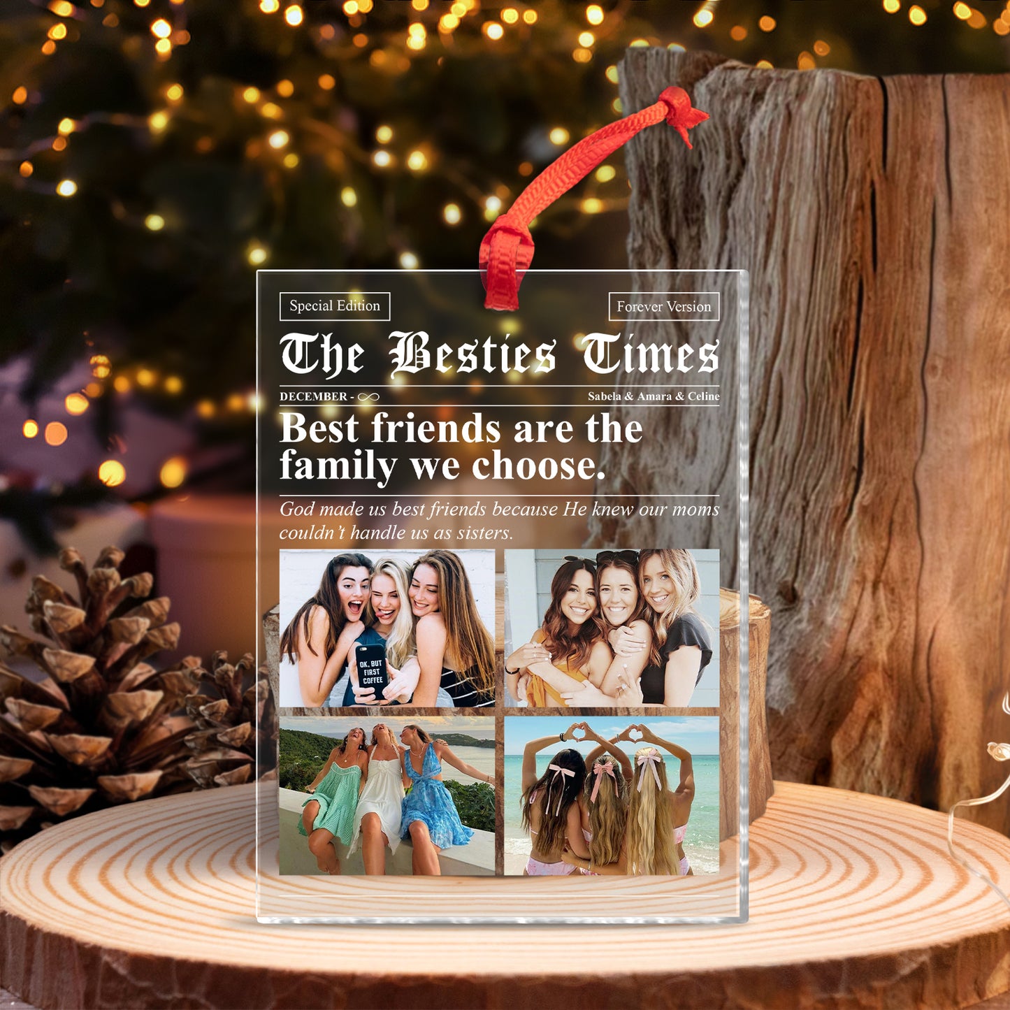 Bestie - The Besties Times - Personalized Photo Acrylic Ornament