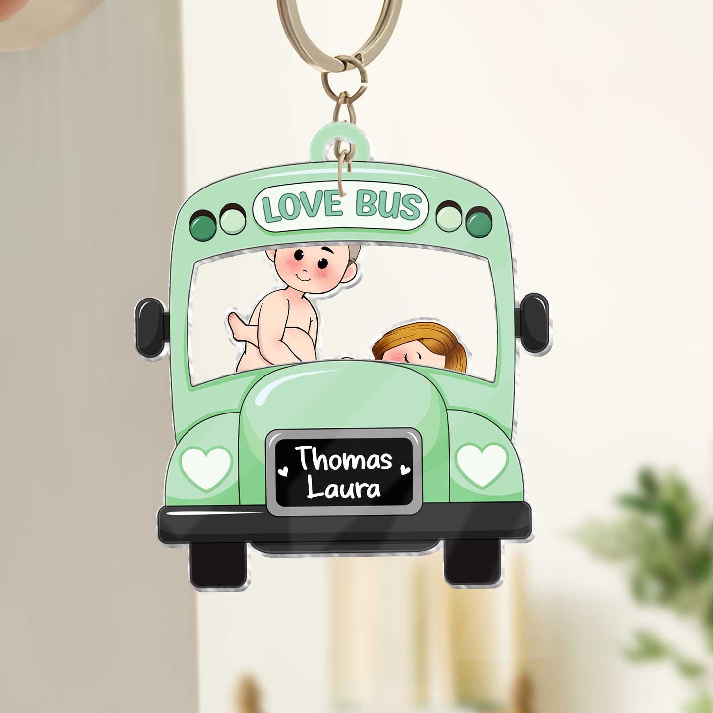 Couple - Love Bus - Personalized Bus Shaking Keychain