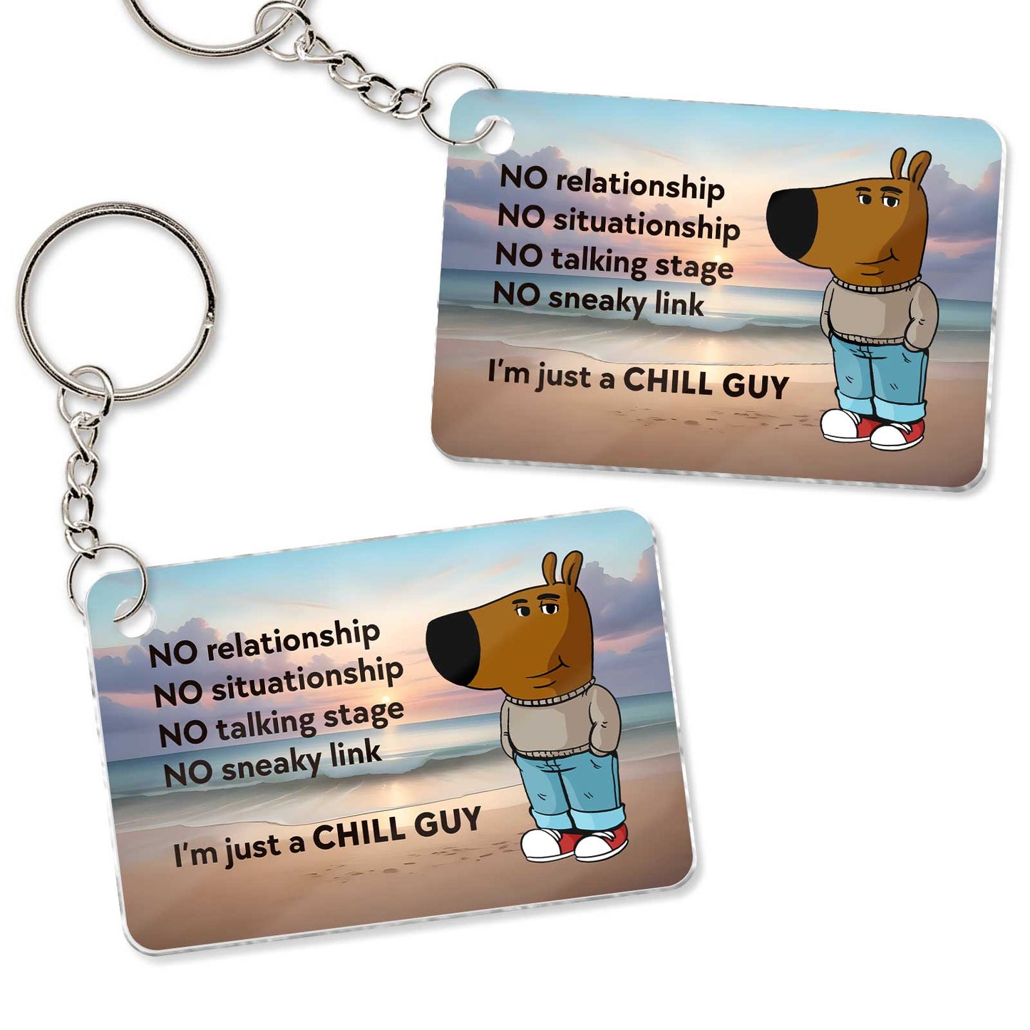 Chill guy - Personalized Keychain