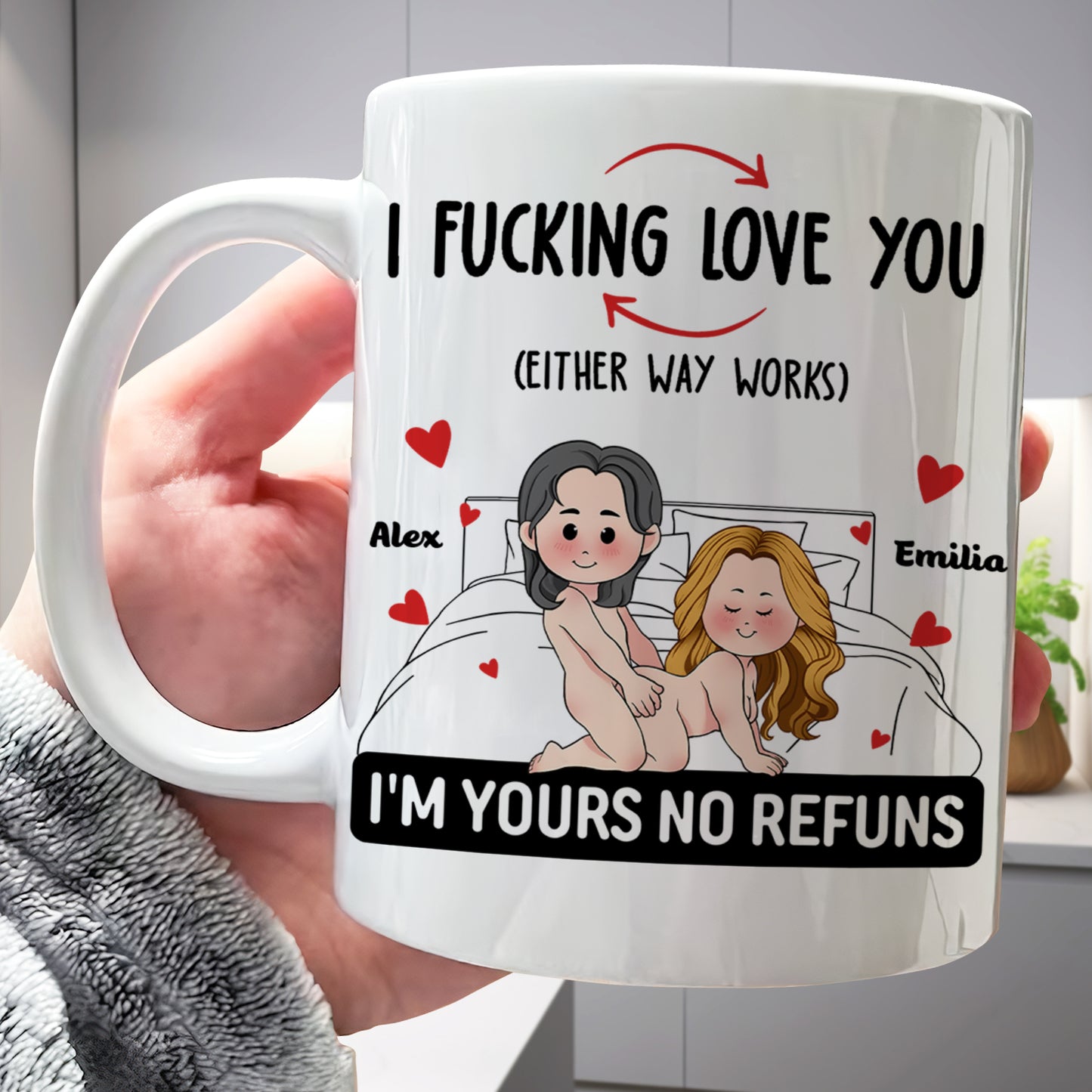 Couple - I Fucking Love You (Either Way Works) - Personalized Mug