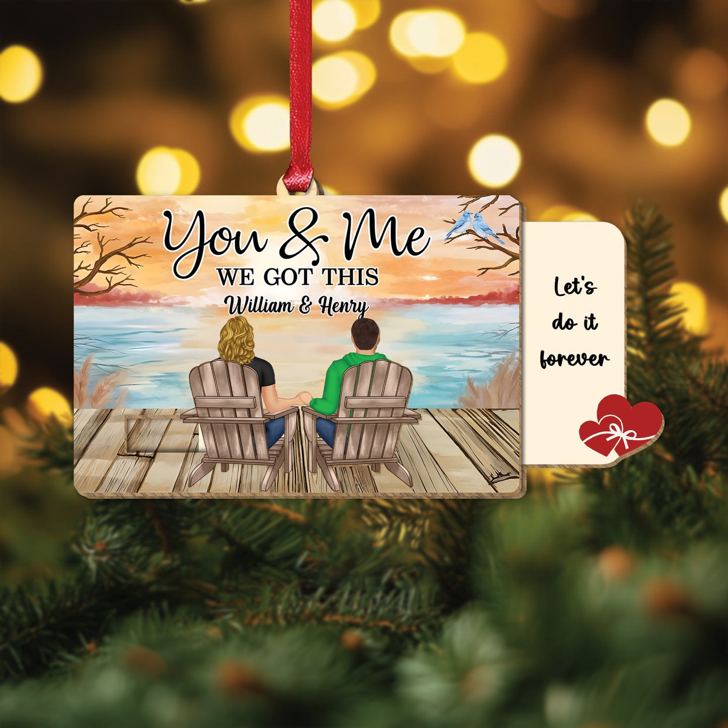 Couple - You & Me We Got This - Personalized Wooden Slider Card