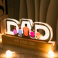Family - DAD Family Sitting Back View - Personalized Acrylic LED Night Light