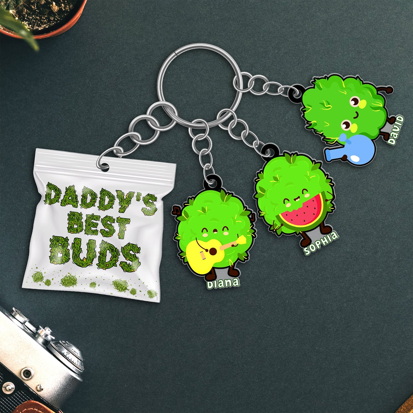 Family - Daddy's Best Buds - Personalized Acrylic Keychain