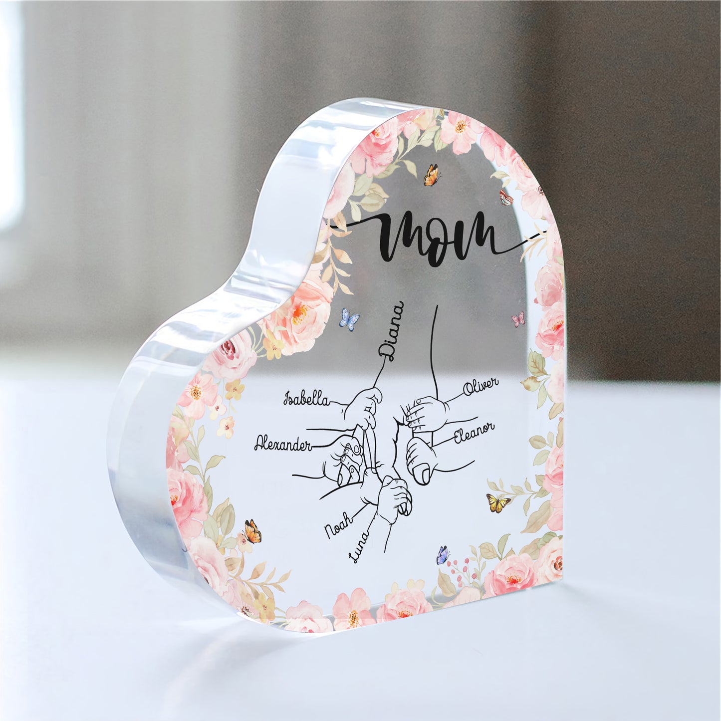 Family - Holding Mom's Hand - Personalized Acrylic Plaque
