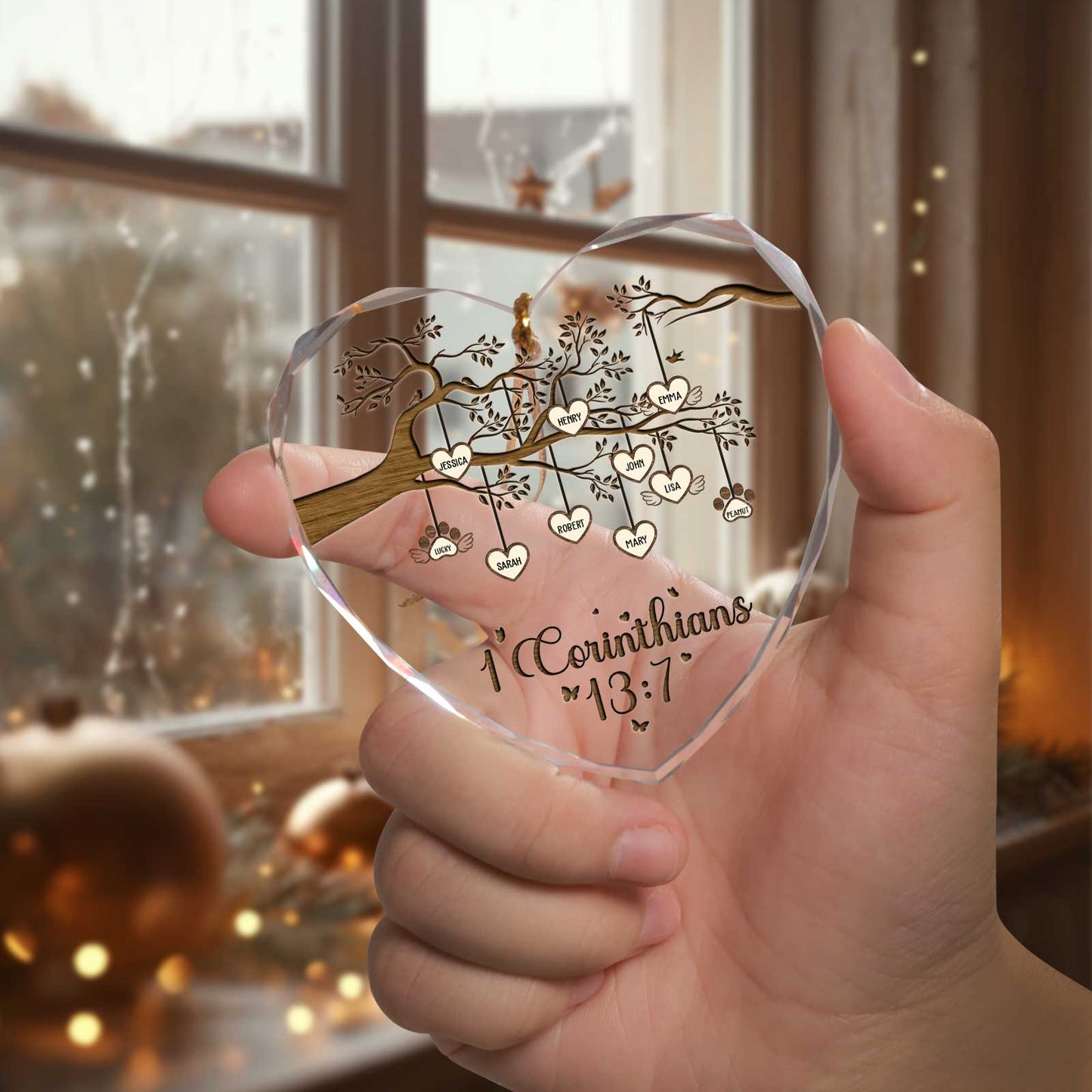 Family - Gold Gave Me You - Personalized Glass Ornament