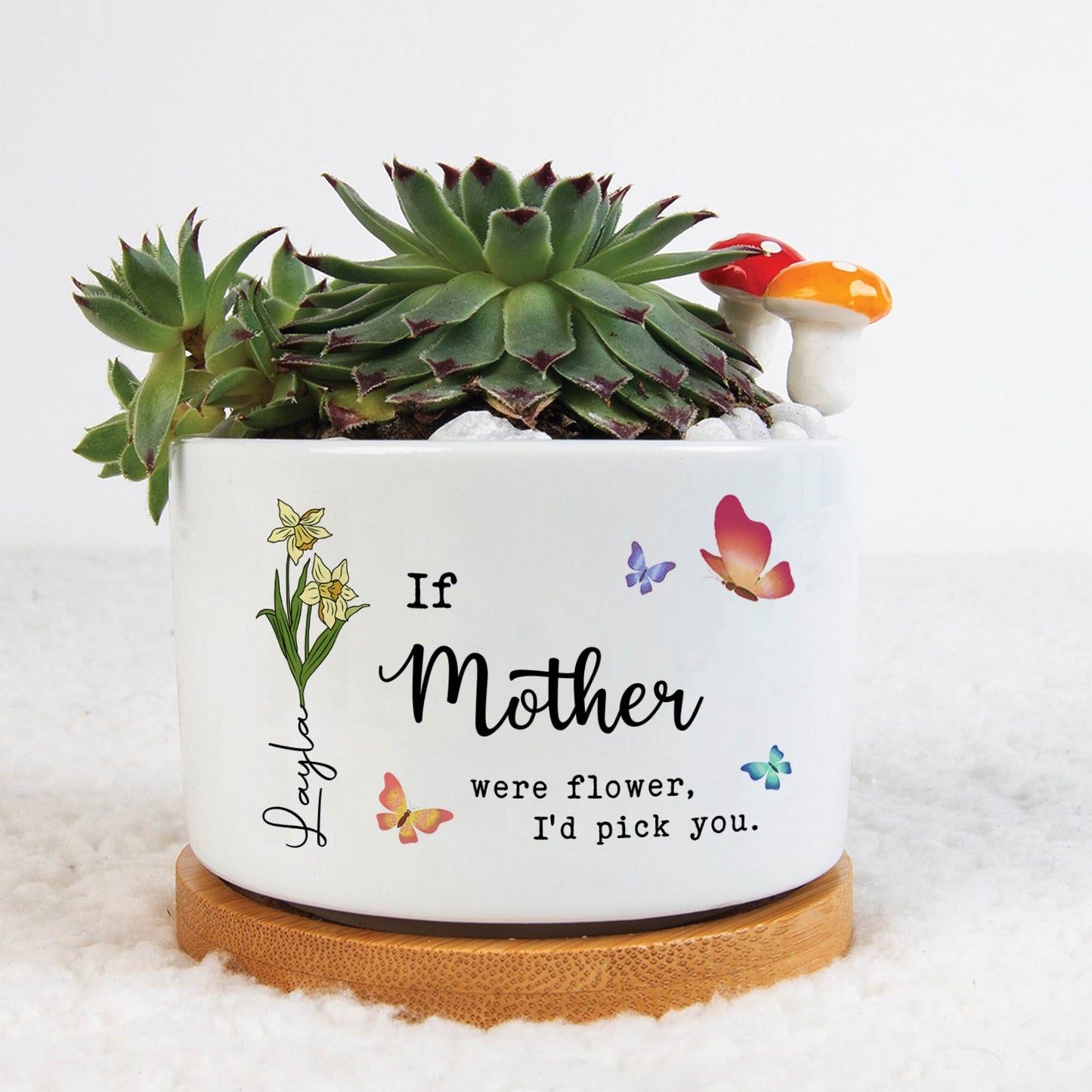 Family - If Mother Were Flower, I'd Pick You - Personalized Plant Pot