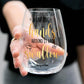 Couple - I Love To Wrap My Hands Around It and Swallow - Personalized Stemless Wine Glass