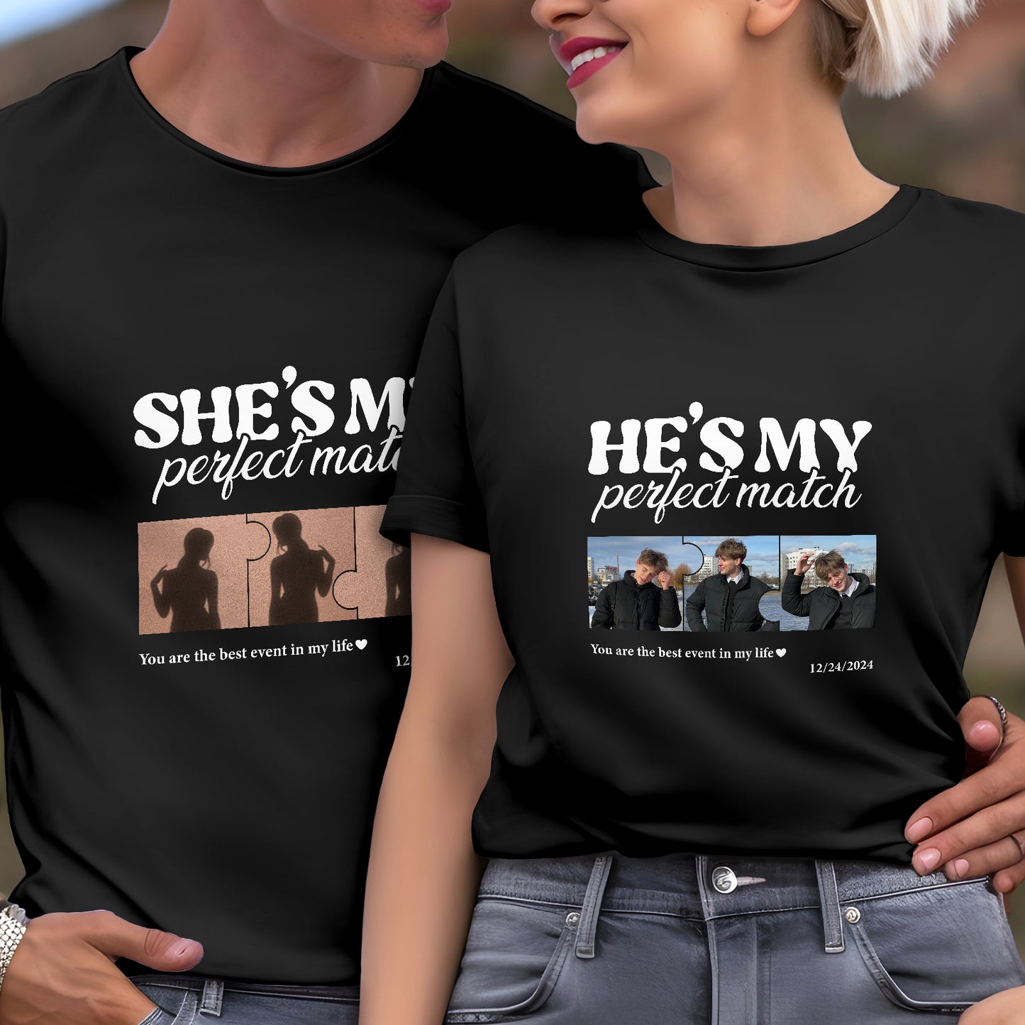 Couple - Perfect Match - Personalized T-shirt