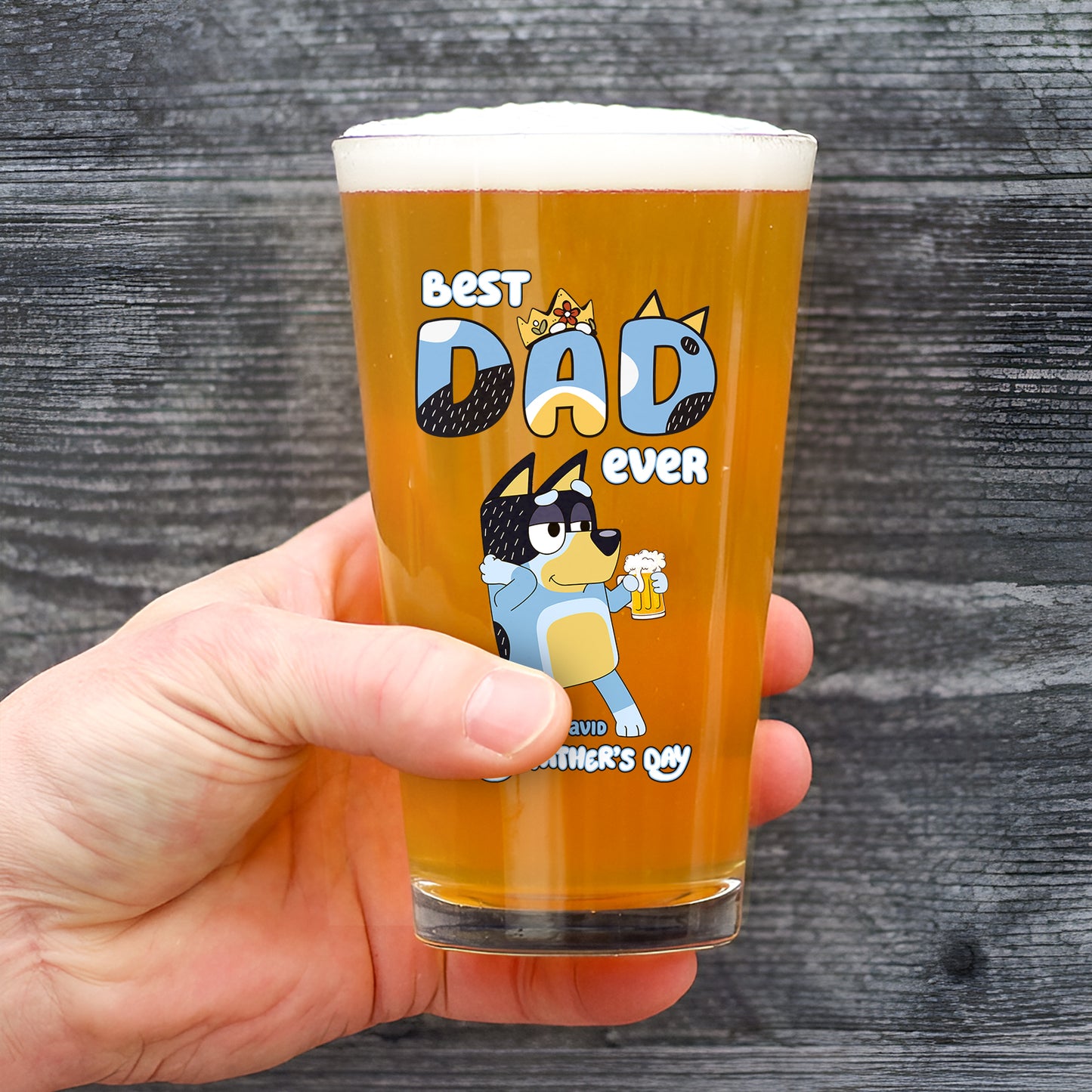 Family - Best Dad Ever - Personalized Beer Glass