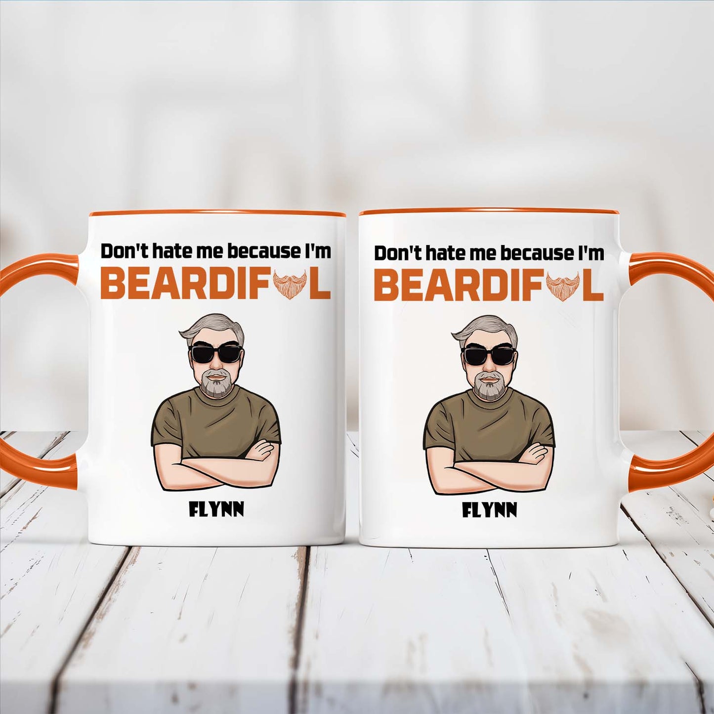 Funny - Don't Hate Me Because I'm BEARDIFUL - Personalized Accent Mug