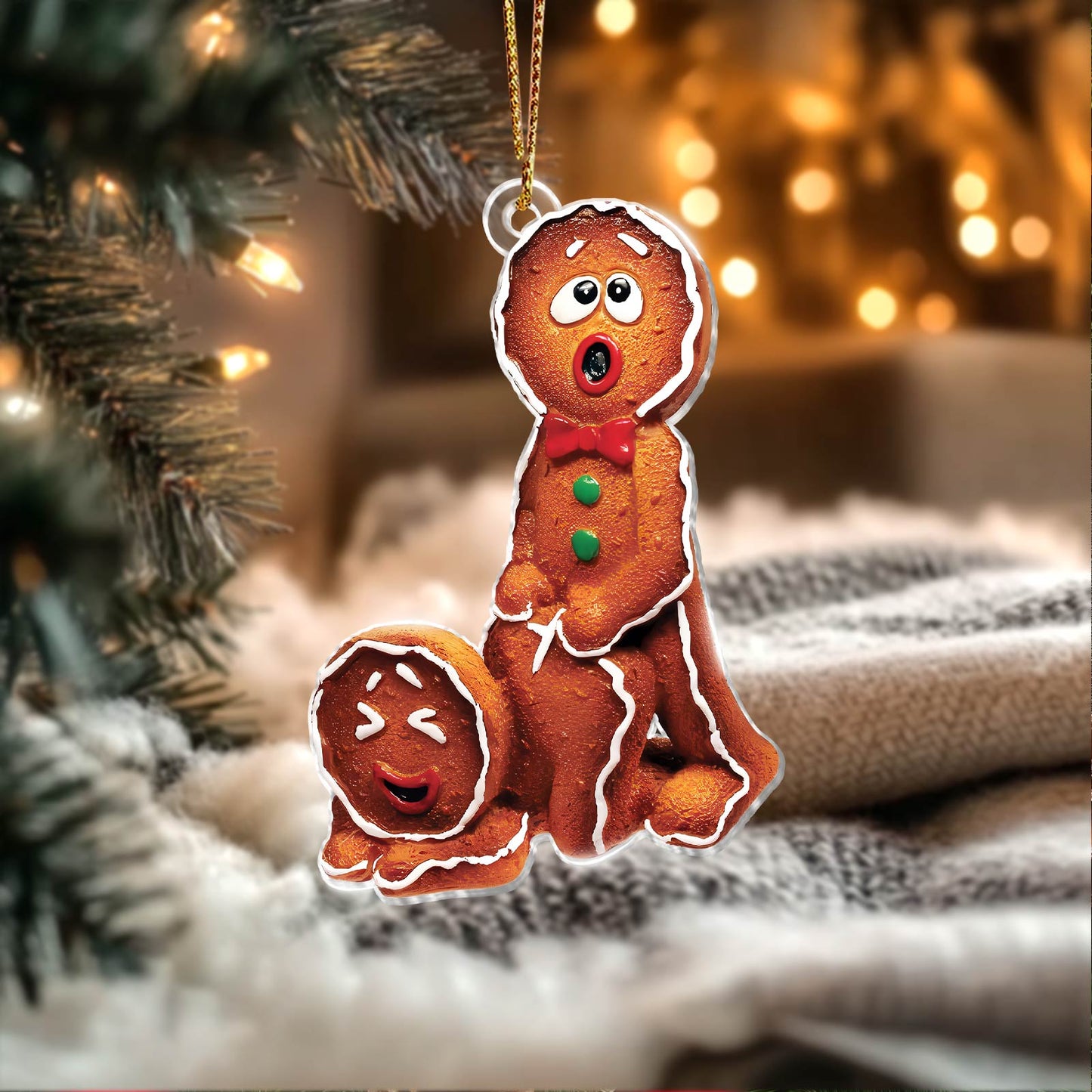 Couple - Spicy Gingerbread Love - Funny Christmas Ornament