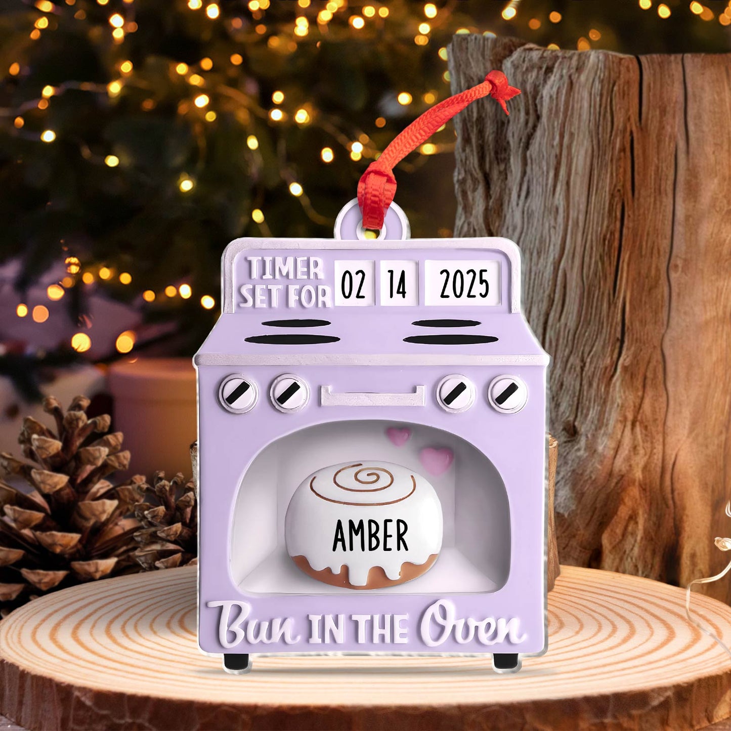 Family - Bun In The Oven - Personalized Acrylic Ornament