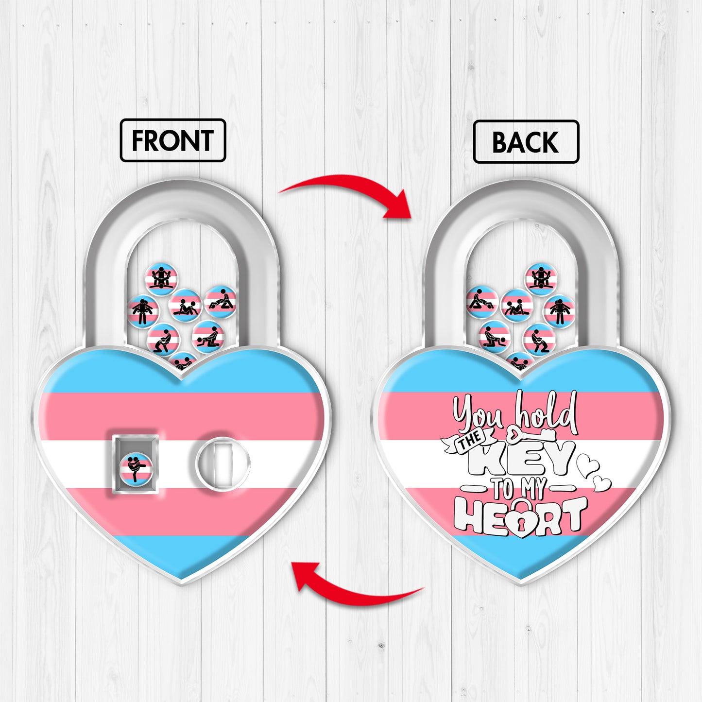 Couple - You Hole The Key To My Heart - Personalized Heart Padlock Gacha Game