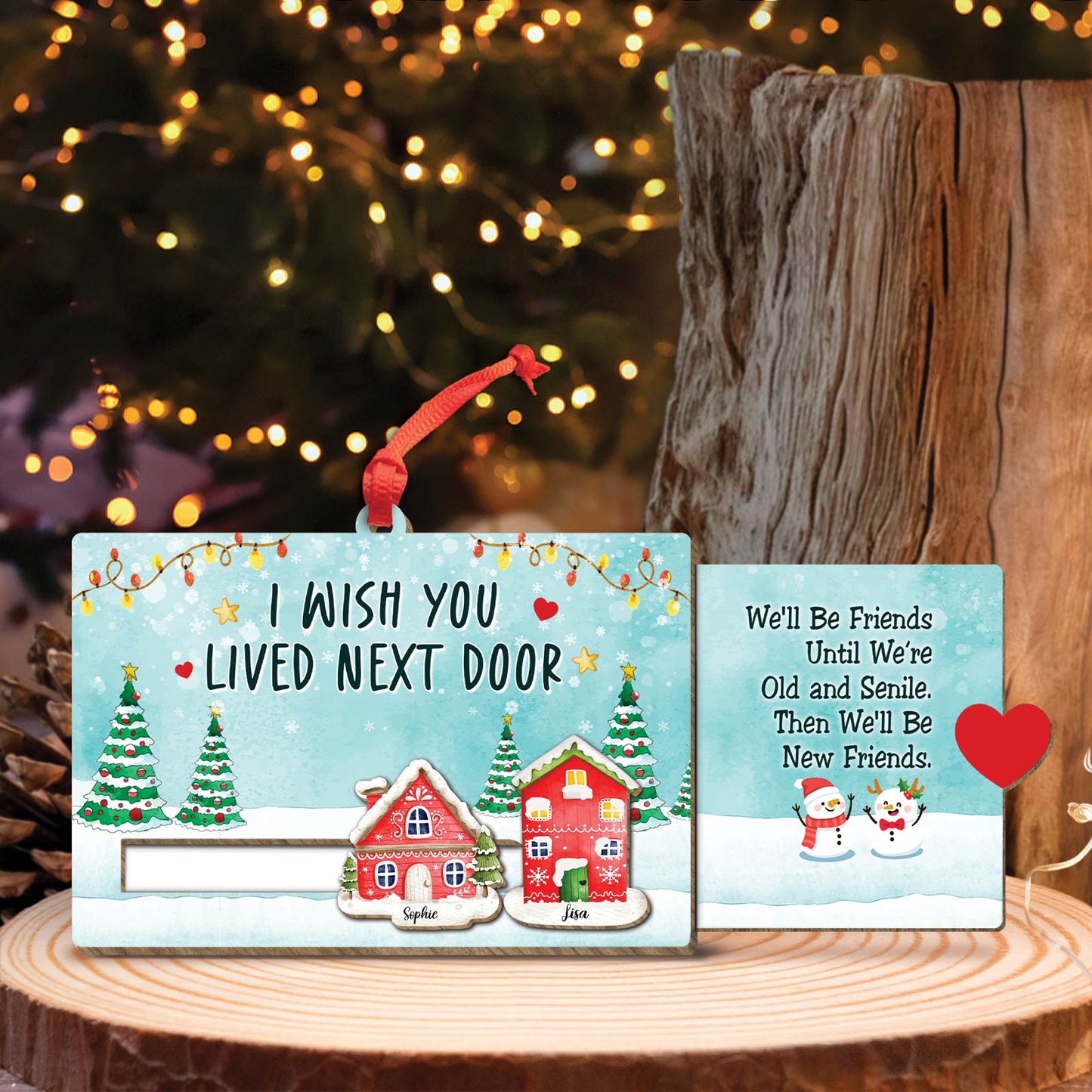 Friends - I Wish You Lived Next Door - Personalized Slider Card