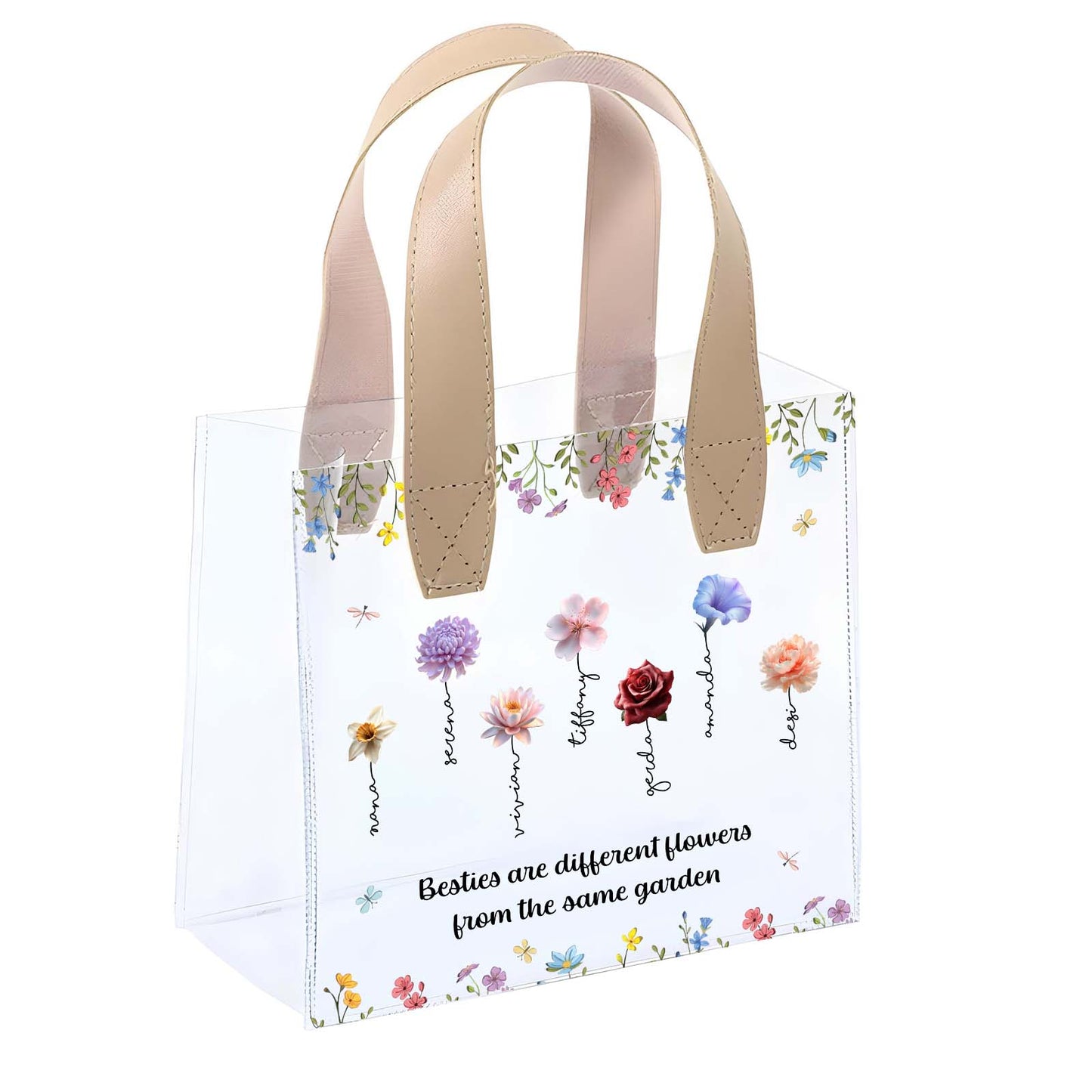 Besties - Besties Are Different Flowers From The Same Garden - Personalized Handbag