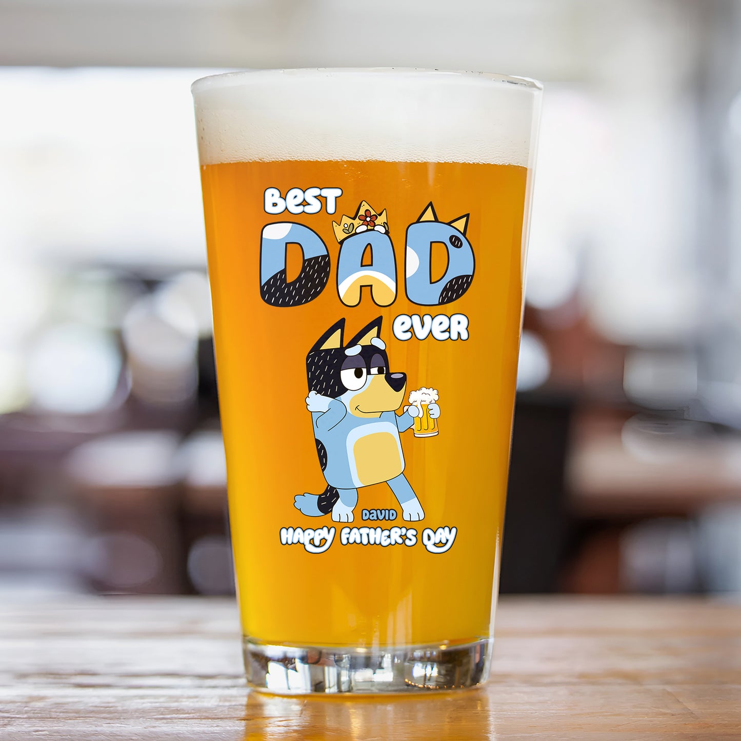 Family - Best Dad Ever - Personalized Beer Glass