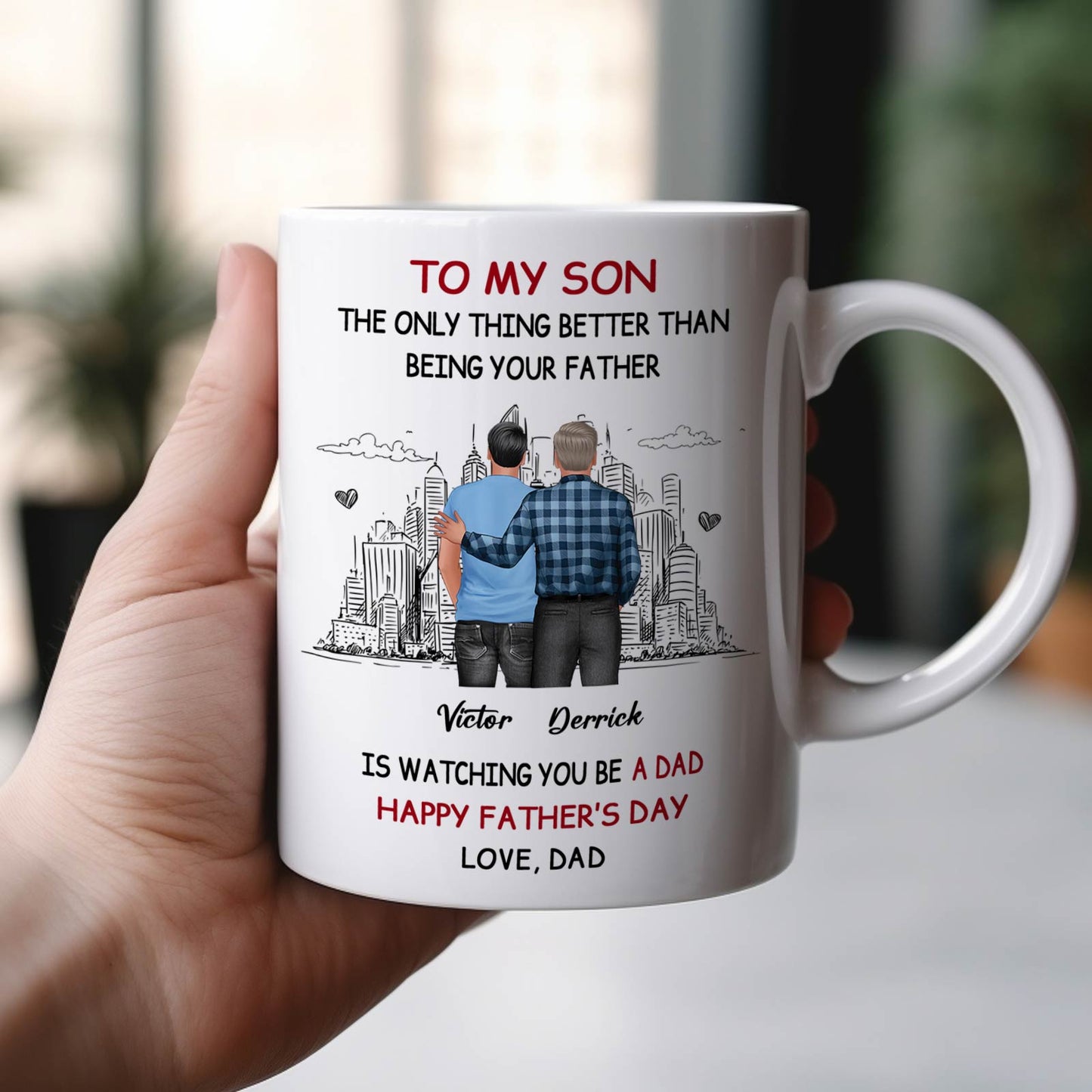 Family - To My Son-A Dad Happy Father's Day - Personalized Mug