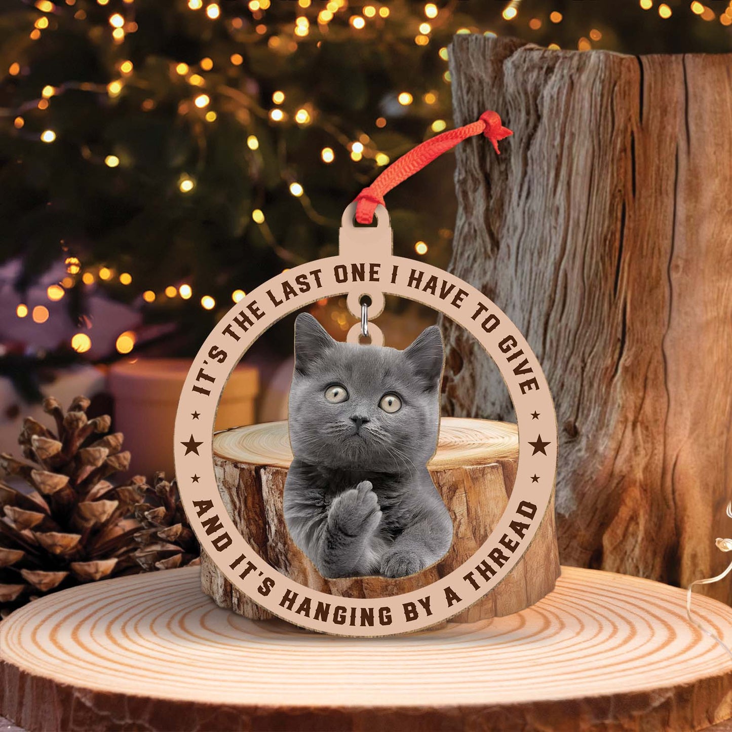 Pet Lover - It's The Last One I Have To Give - Personalized Wooden Cat Ornament