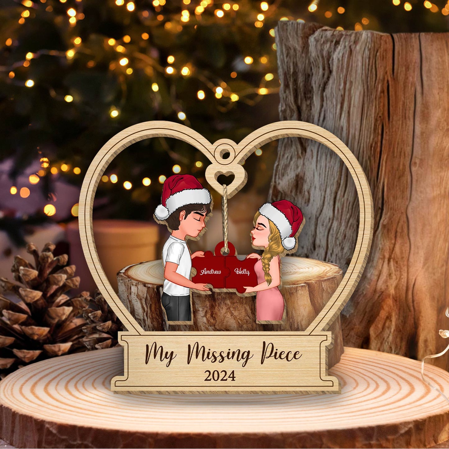 Couple - My Missing Pieces 2024 - Personalized Hanging Spinner Ornament