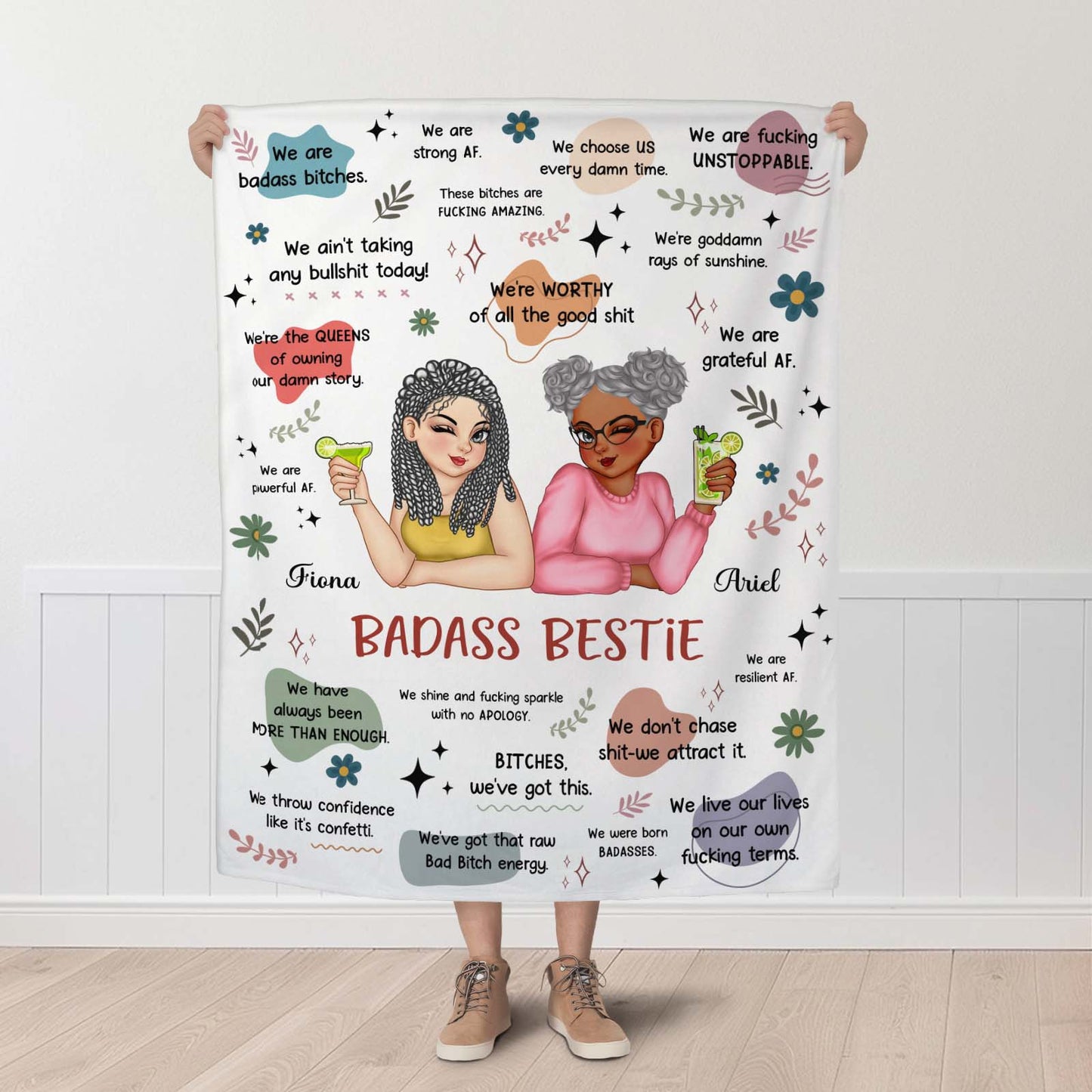 Besties - Bad B*tch - Personalized Blanket