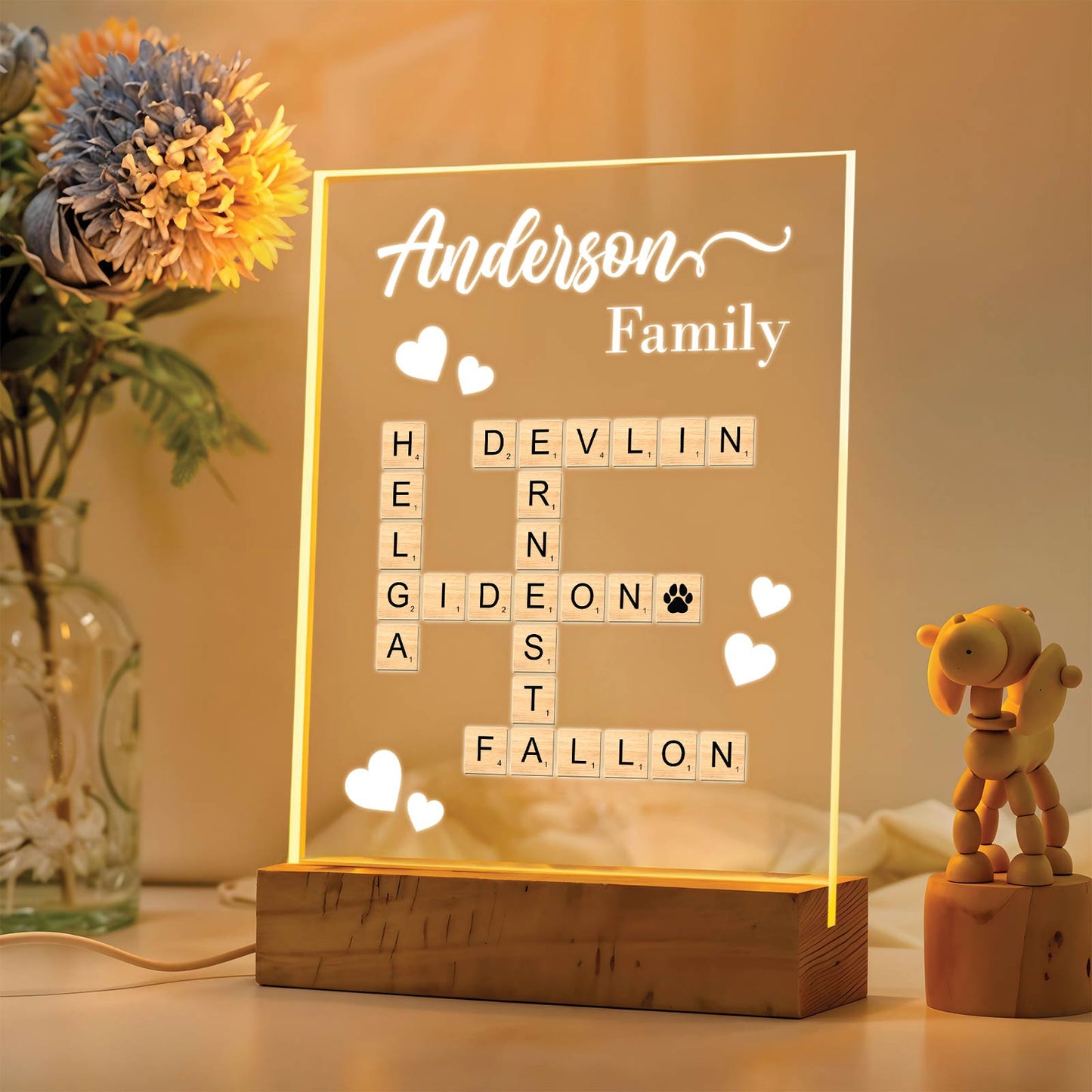 Family - Personalized Crossword LED Light