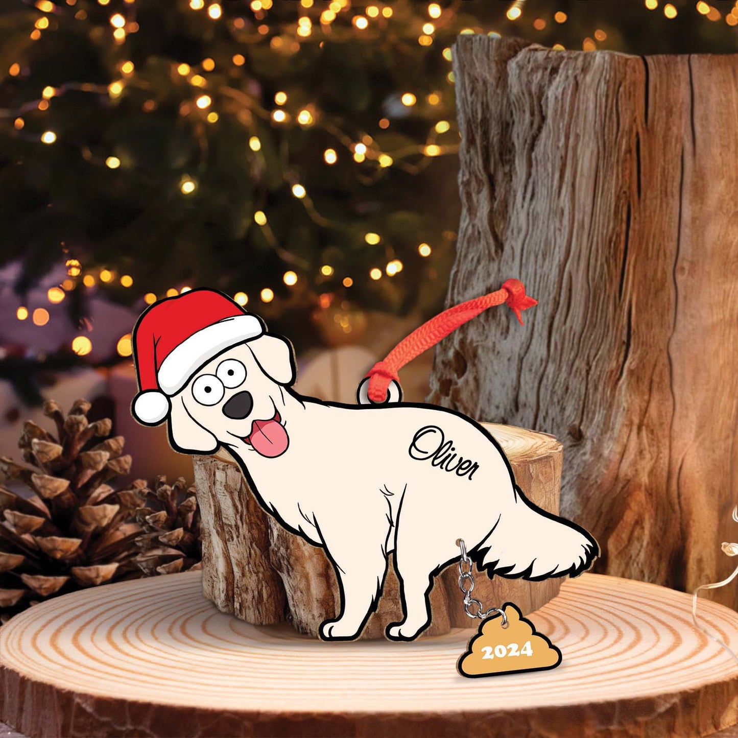 Pet Lover - Funny Christmas Dog - Personalized Dog Wooden Ornament