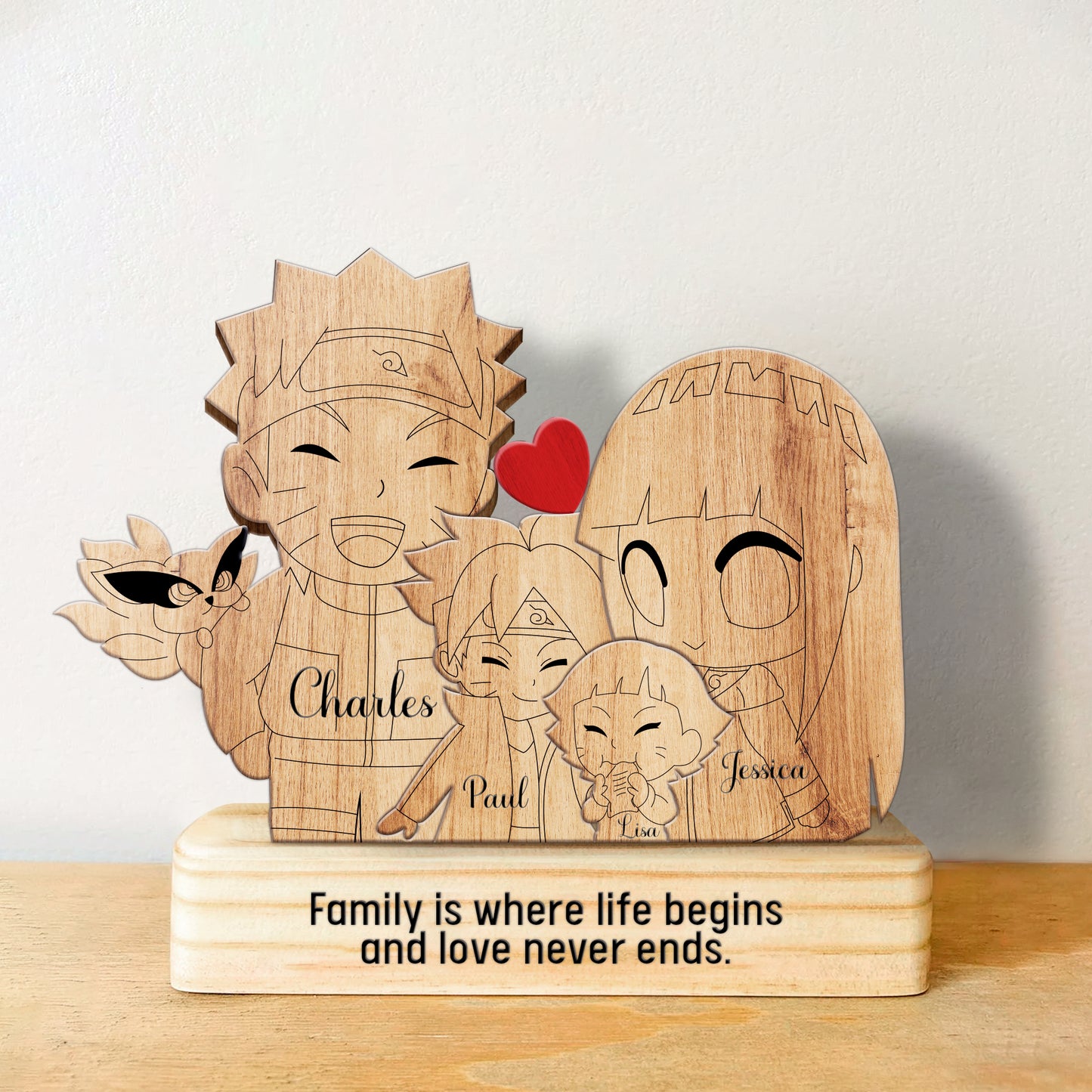 Family - Famous Anime Family Characters - Personalized Wooden Puzzle
