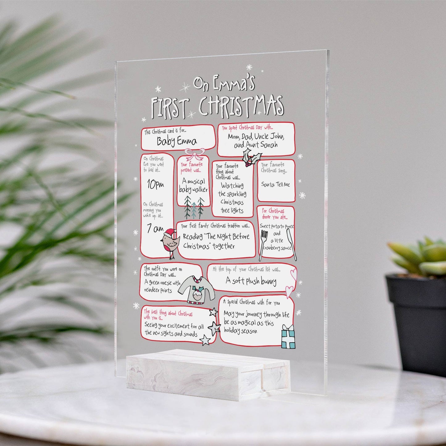 Family - After Baby First Xmas - Personalized Acrylic Plaque