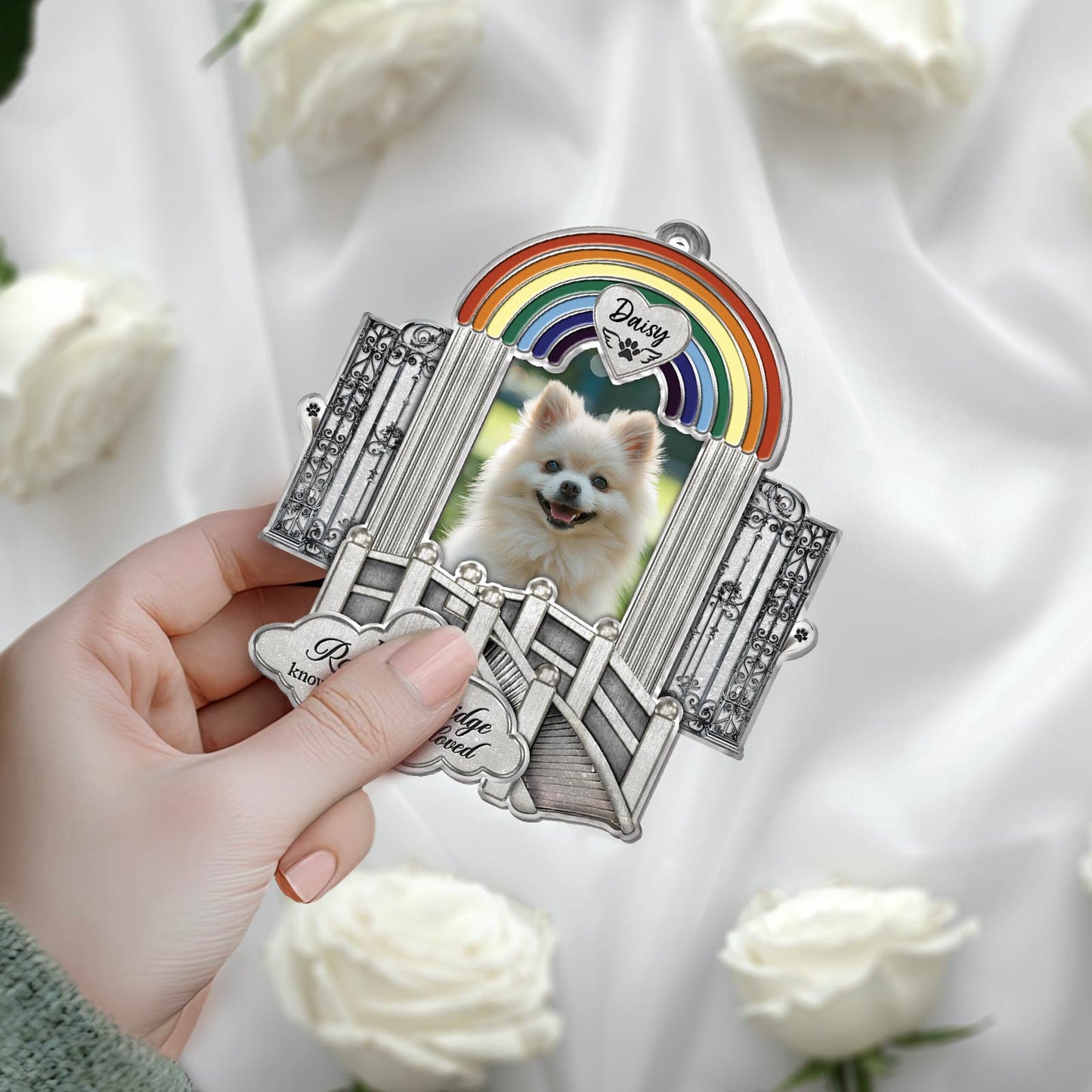 Pet Lover - Pet Memorial Rainbow Bridge - Personalized Acrylic Slider Card