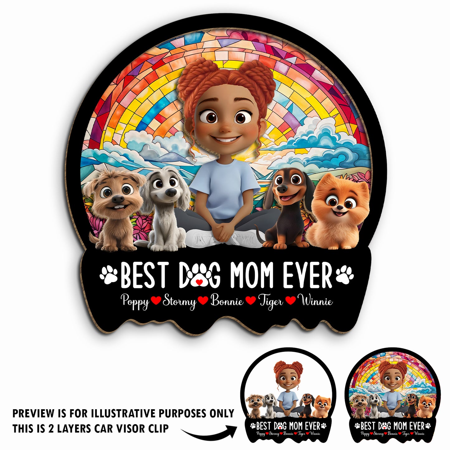 Pet Lover - Best Dog Mom Ever - Personalized Car Visor Clip