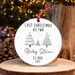 Couple - New Baby Announcement - Personalized Circle Ceramic Ornament