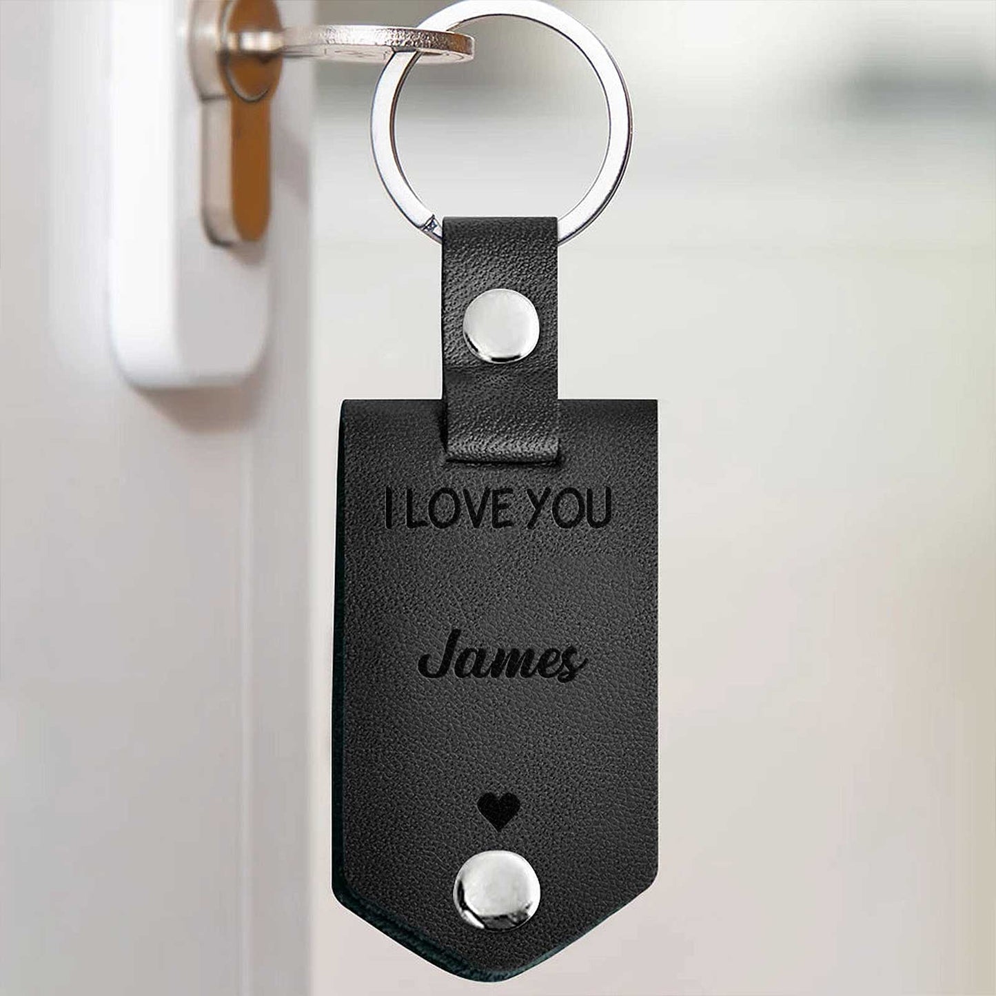 Couple - You Won My Heart - Personalized Leather Photo Keychain