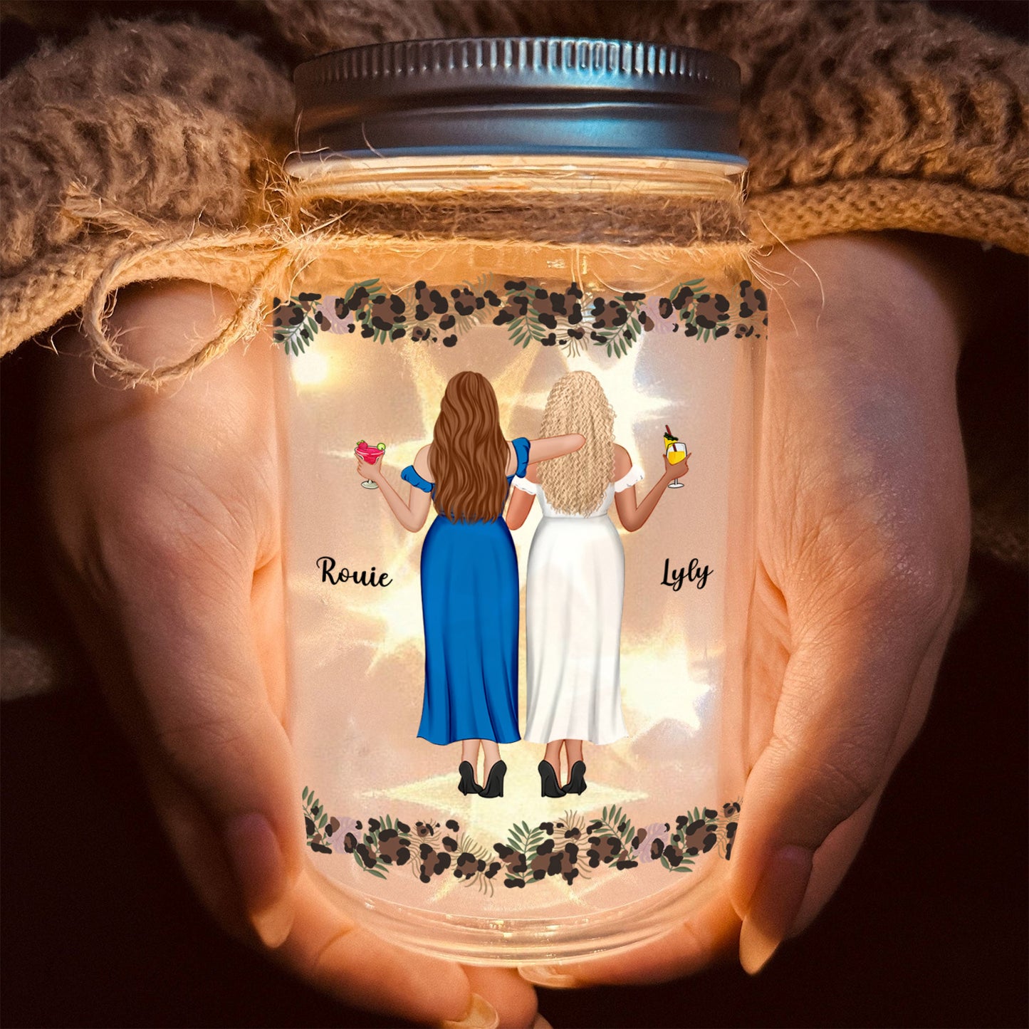 Bestie - To My Badass Bestie - Personalized Jar Night Light