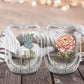 Gift For Mom, Besties, Sisters - Personalized Flower Double Walled Glass