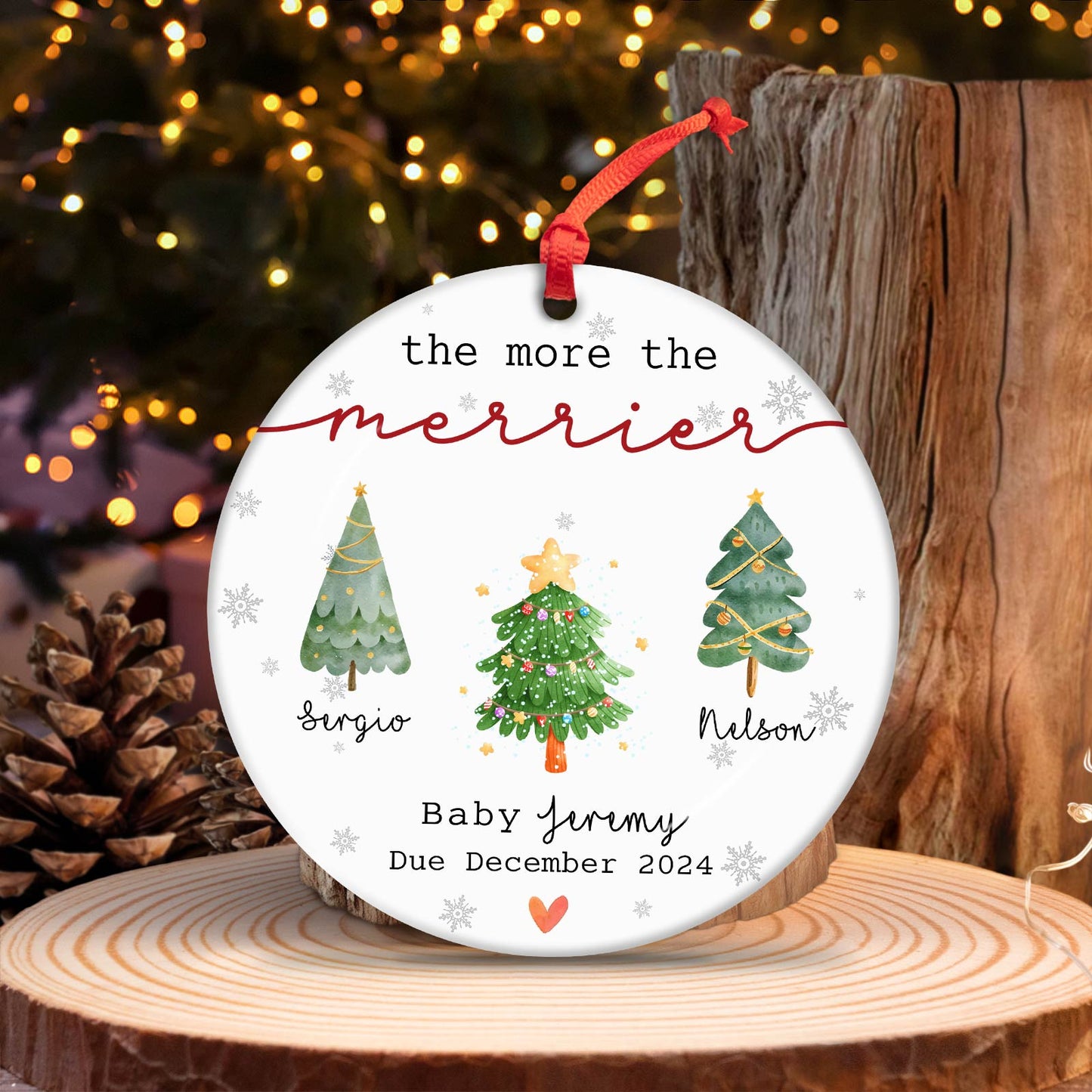 Family - The More The Merrier - Personalized Circle Ceramic Ornament