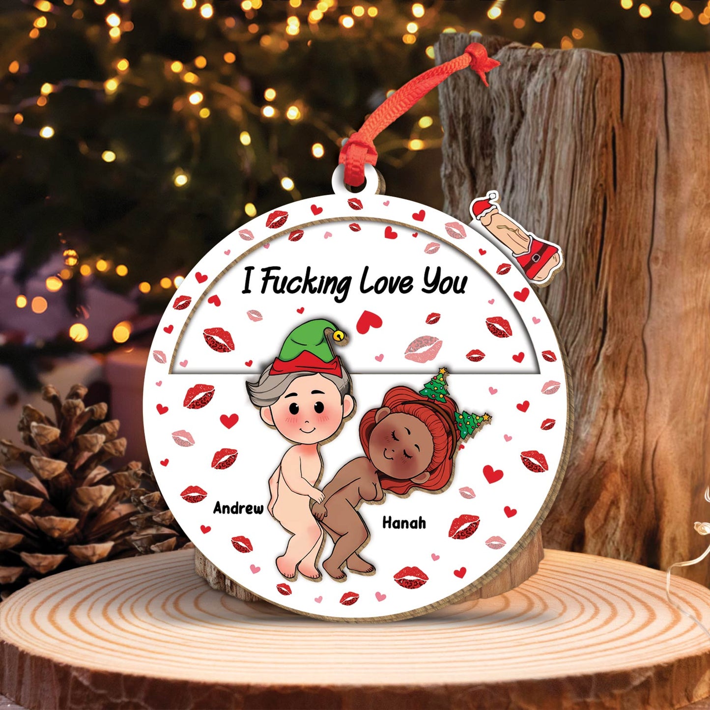 Couple - I Love You For Your Personality - Personalized Circle Rolling Ornament