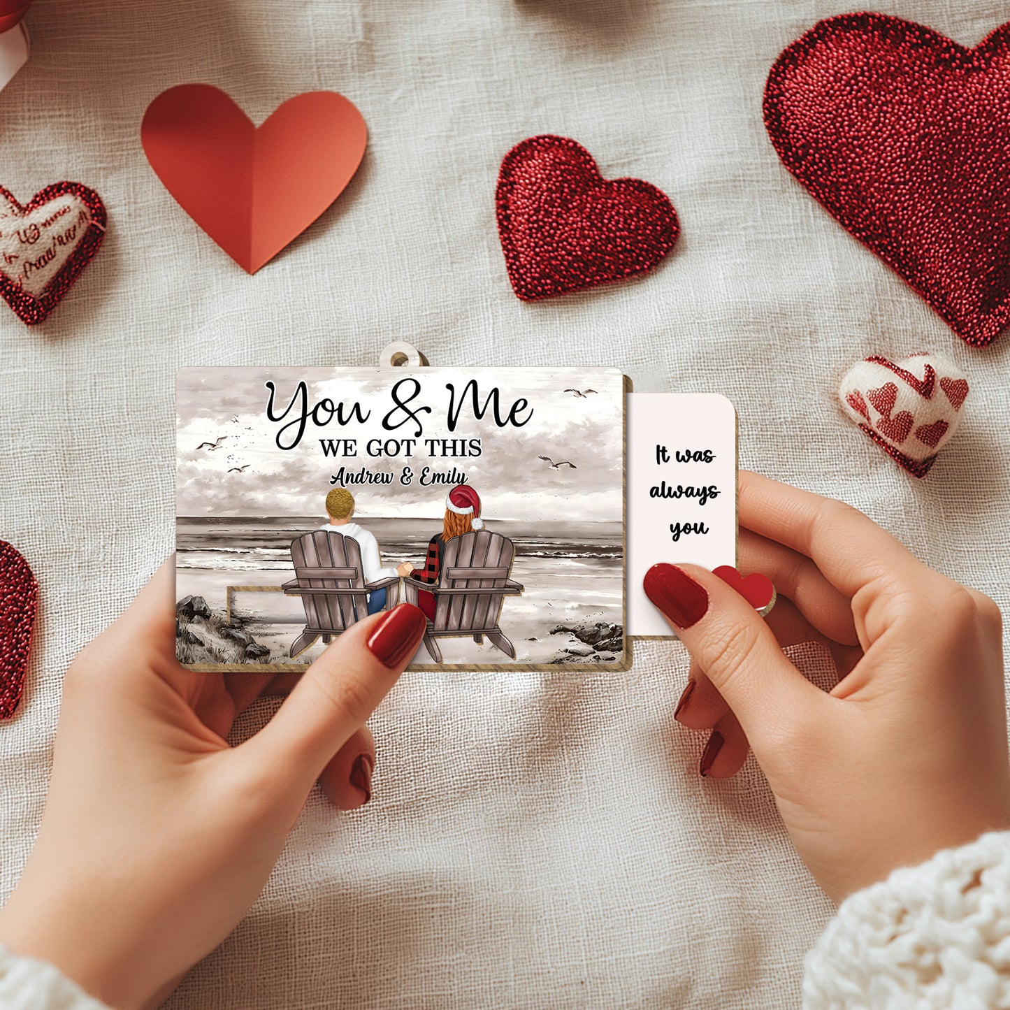 Couple - You & Me We Got This - Personalized Wooden Slider Card