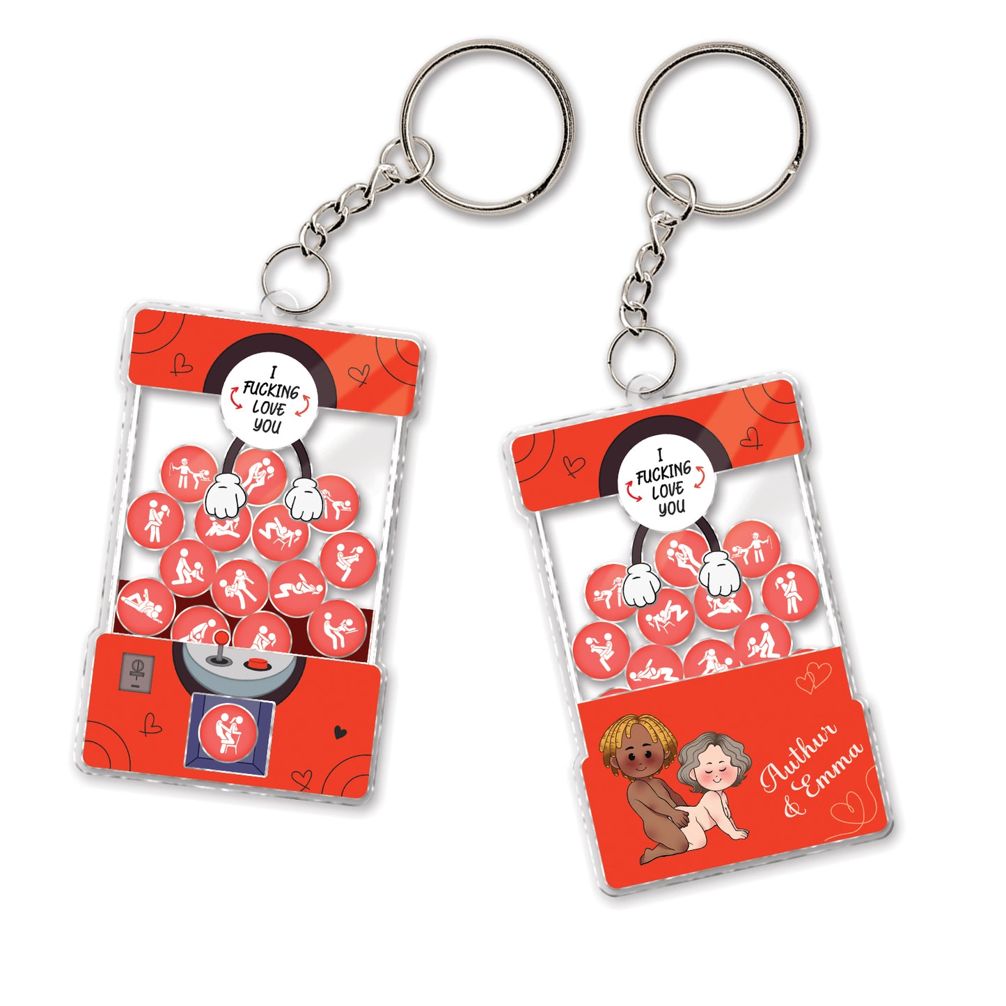 Couple - I Fucking Love You - Personalized Shaking Keychain