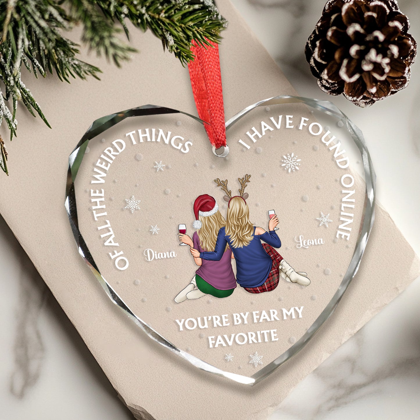 Couple - Of All The Weird Things - Personalized Custom Shaped Glass Ornament