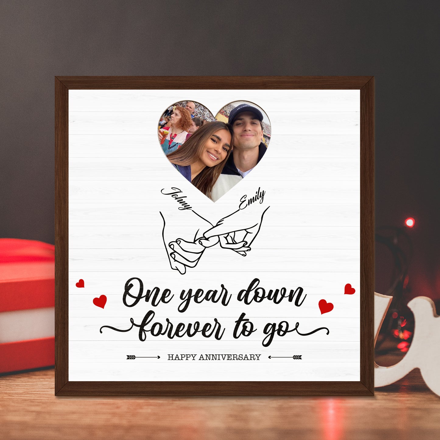 Couple - One Year Down Forever To Go - Personalized Table Decorations