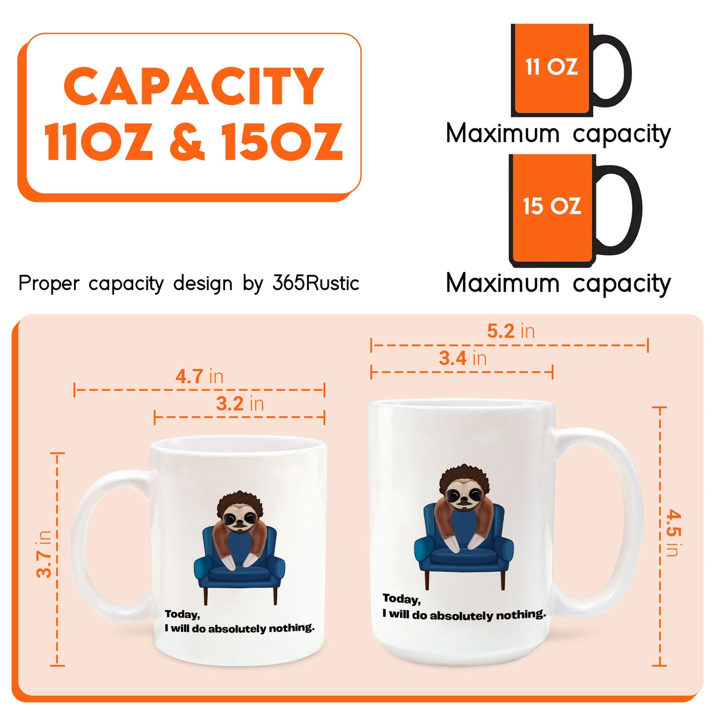 Today, I Will Do Absolutely Nothing - Personalized Sloth Mug