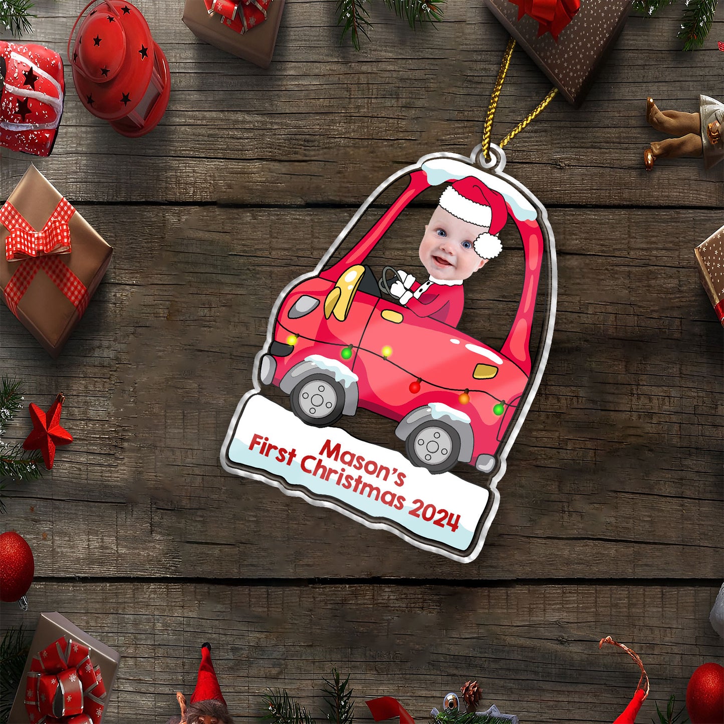 Family - First Christmas 2024 - Personalized Acrylic Car