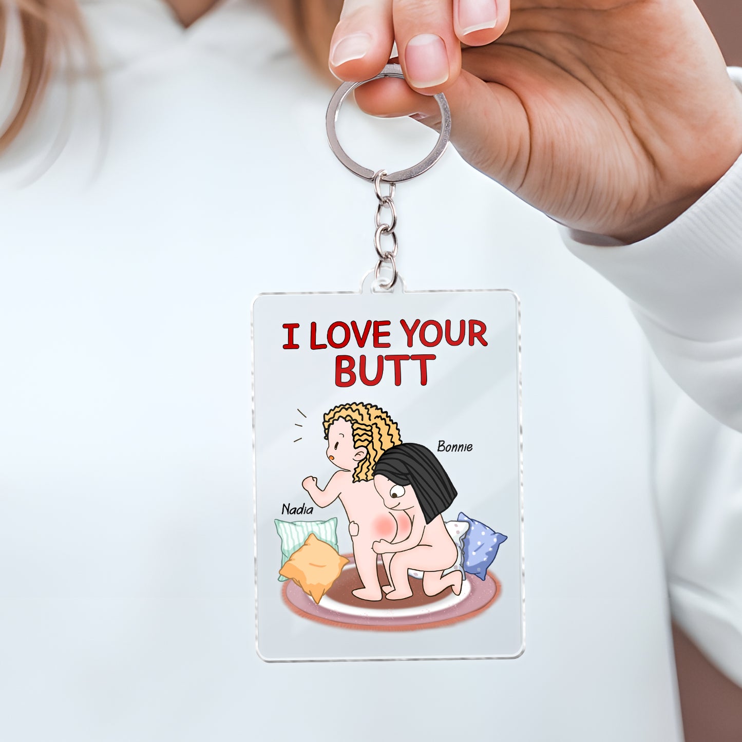 Couple - I Love Your Butt - Personalized Acrylic Keychain