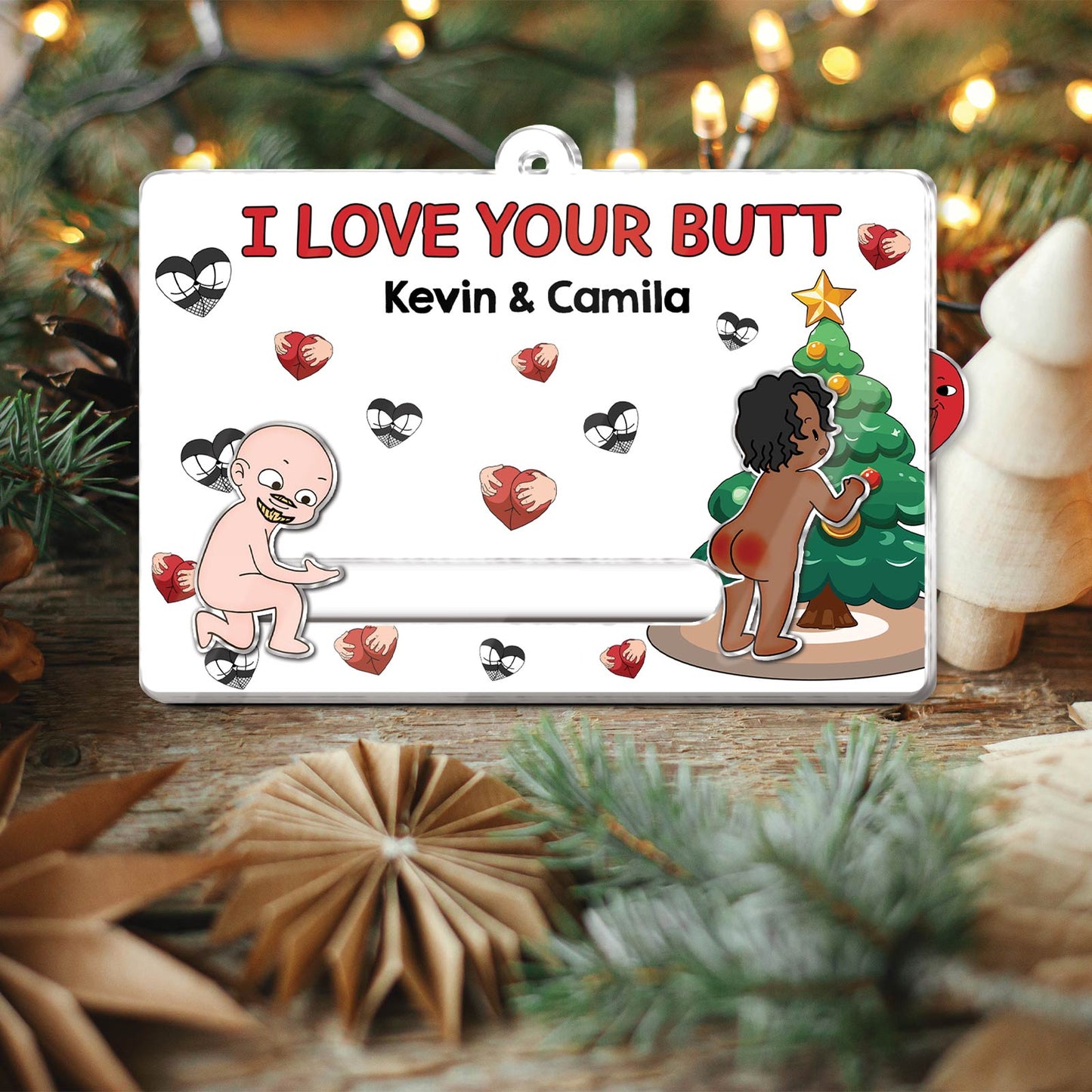 Couple - I Love Your Butt - Personalized Acrylic Slider Card