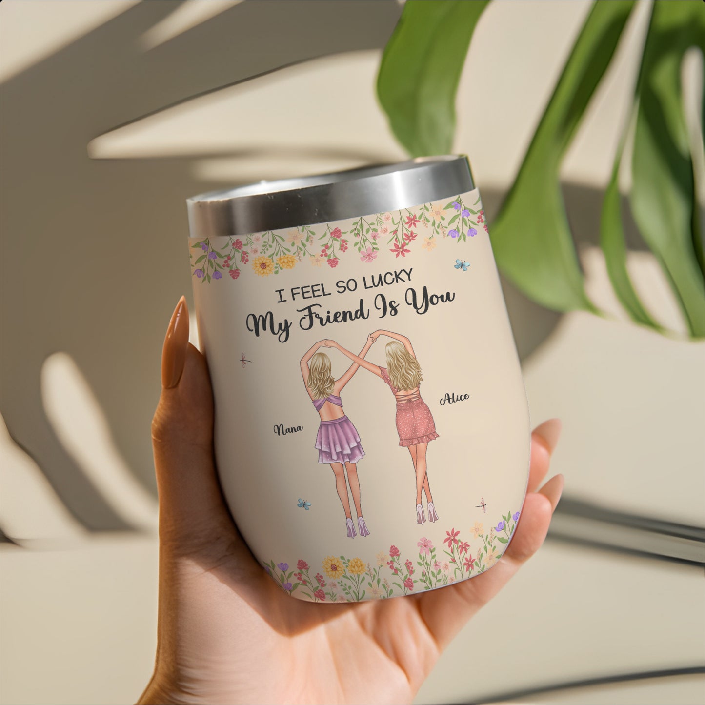 Besties - Friends Give Hope When Life Is Low - Personalized Wine Tumbler